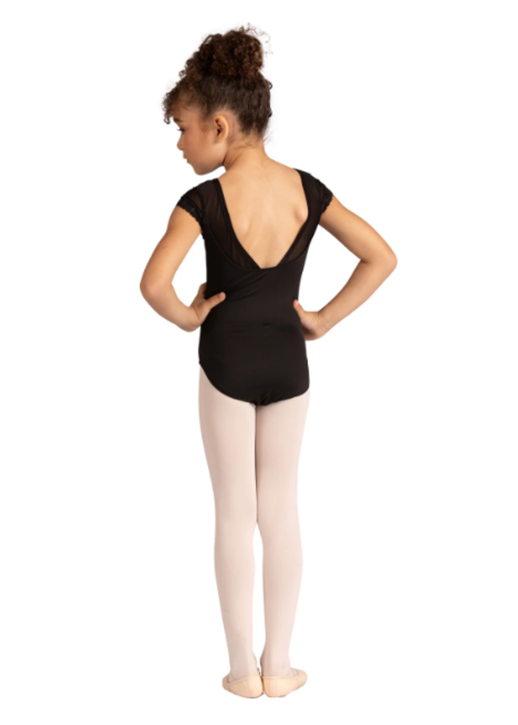 DANSHUZ 24105C SCARLETT SCALLOP SLEEVE LACE LEOTARD