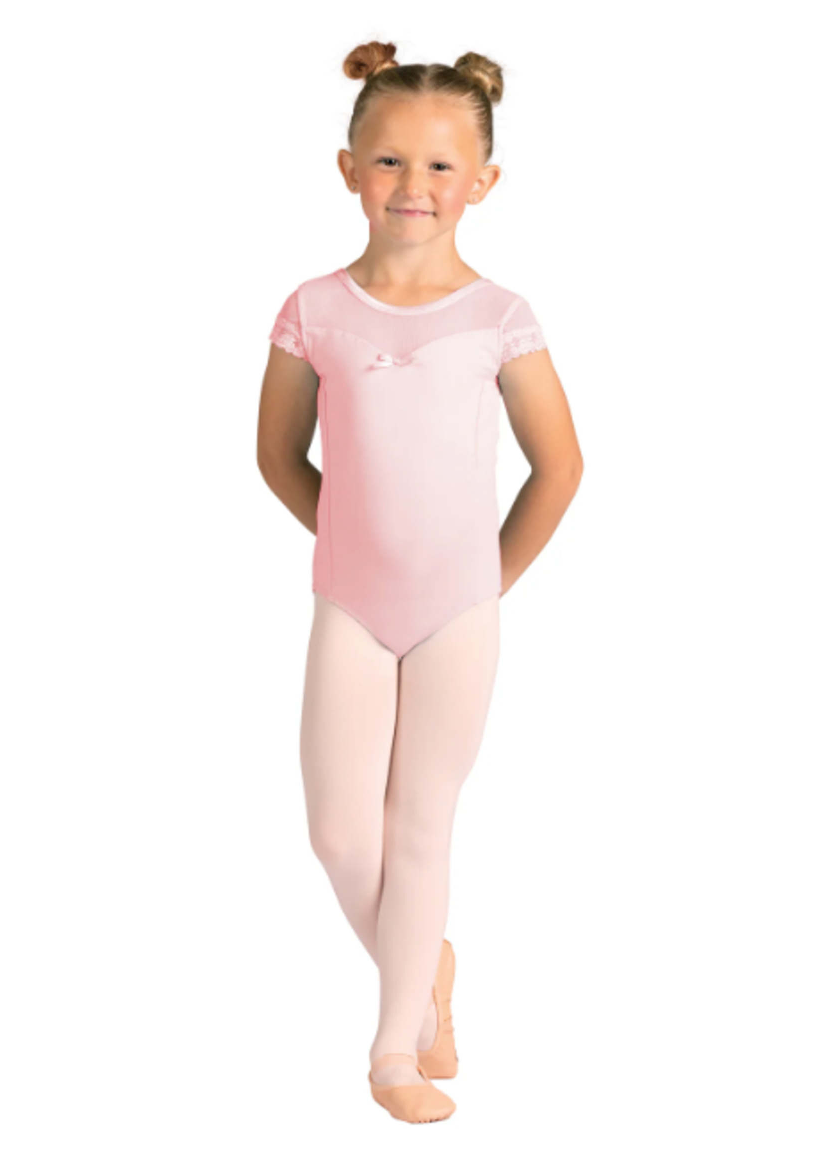 DANSHUZ 24105C SCARLETT SCALLOP SLEEVE LACE LEOTARD