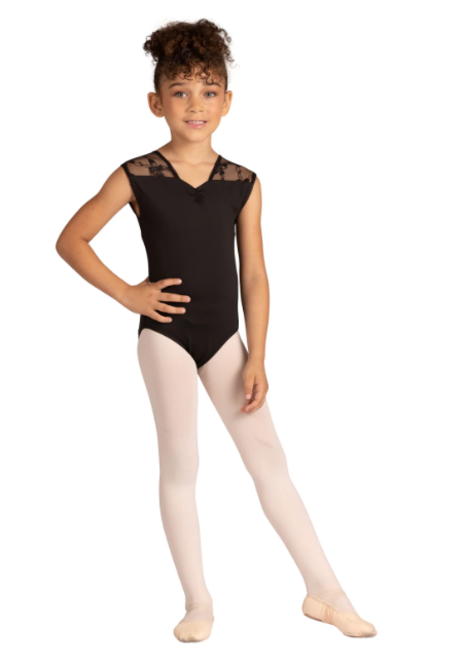 DANSHUZ 24101C GILLIAN BOW MESH TANK LEOTARD