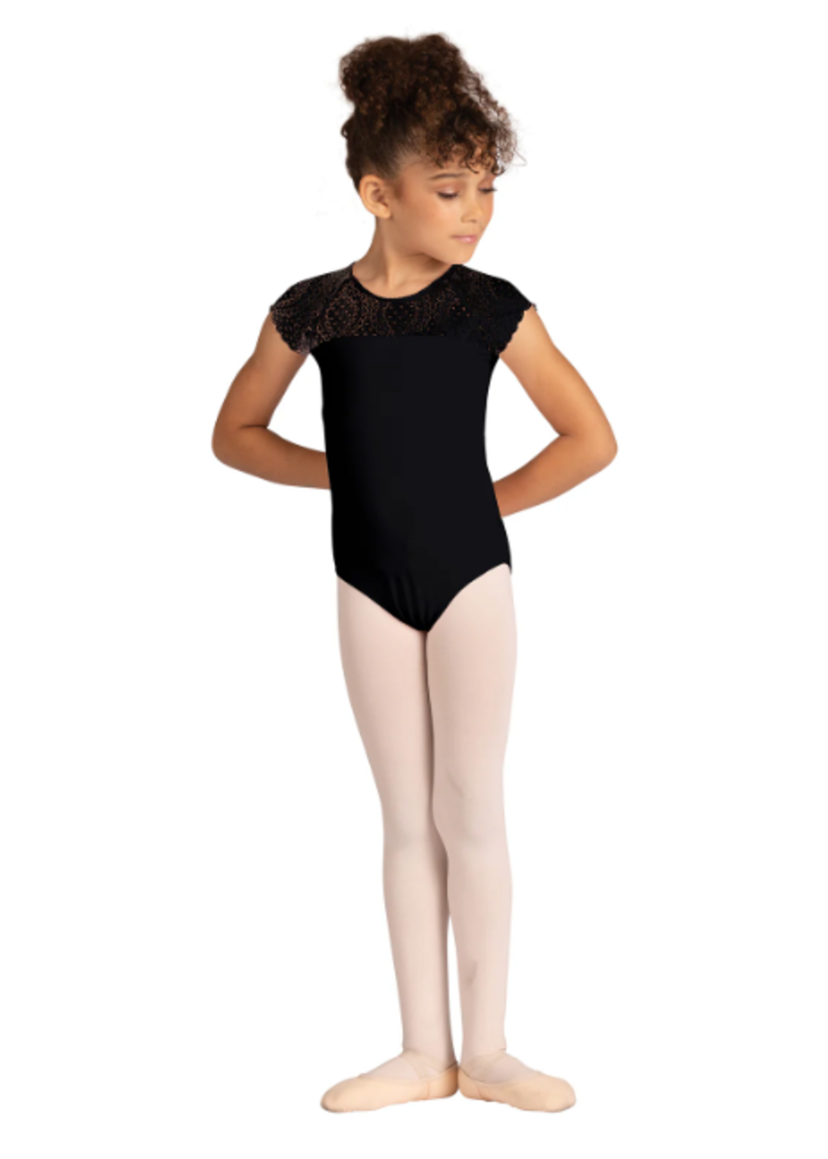 DANSHUZ 24102C AUDRA CAP SLEEVE LACE LEOTARD