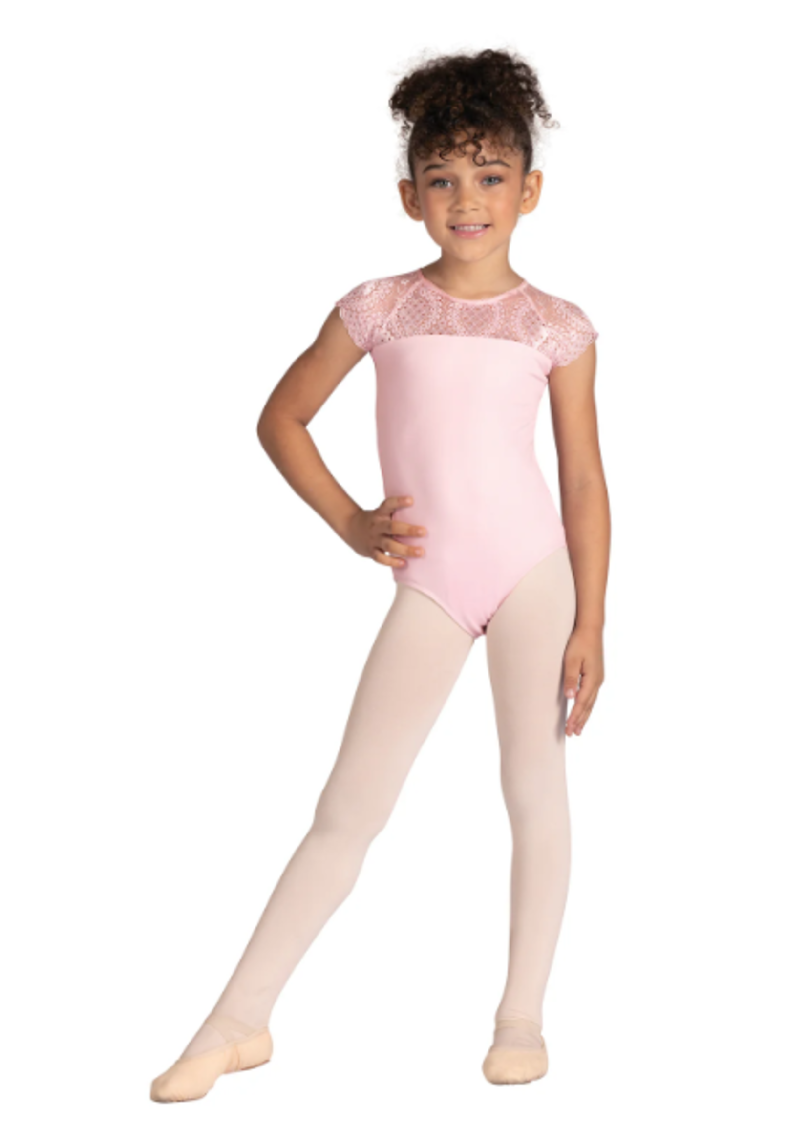 DANSHUZ 24102C AUDRA CAP SLEEVE LACE LEOTARD