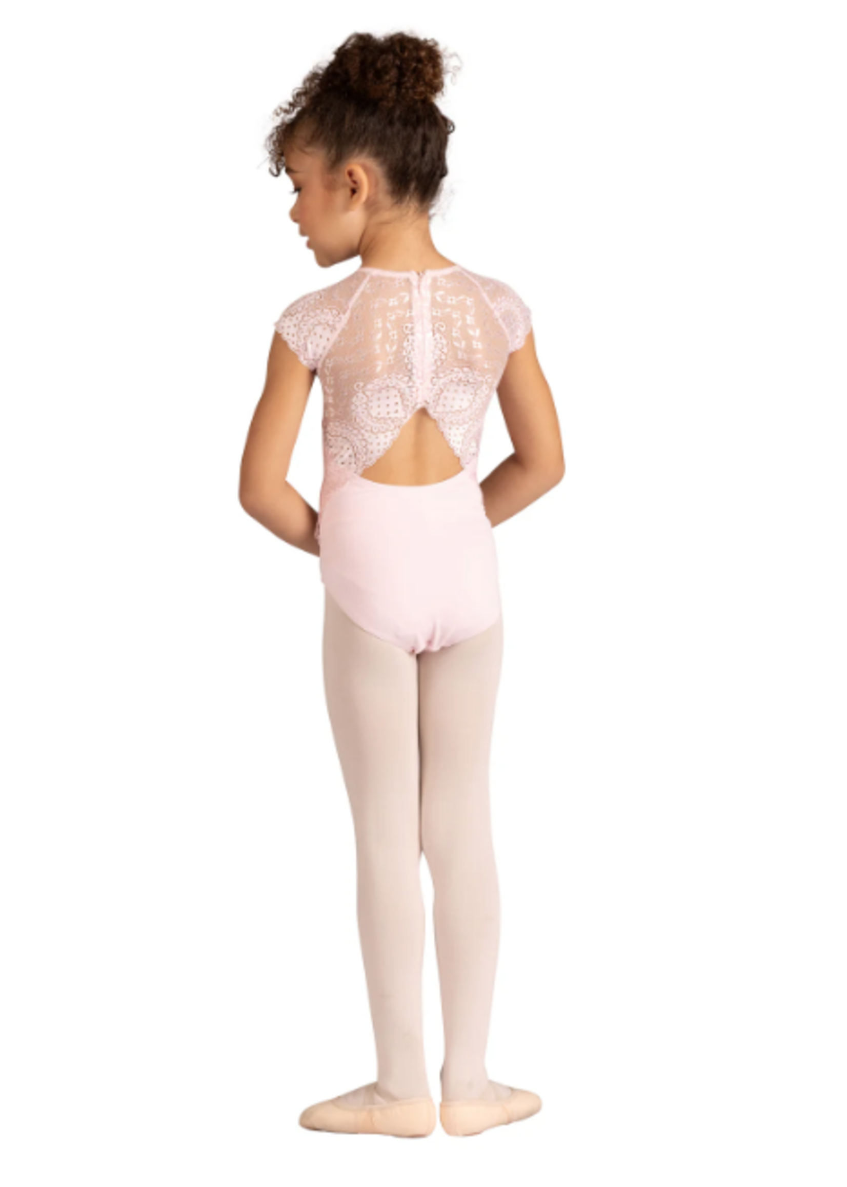 DANSHUZ 24102C AUDRA CAP SLEEVE LACE LEOTARD