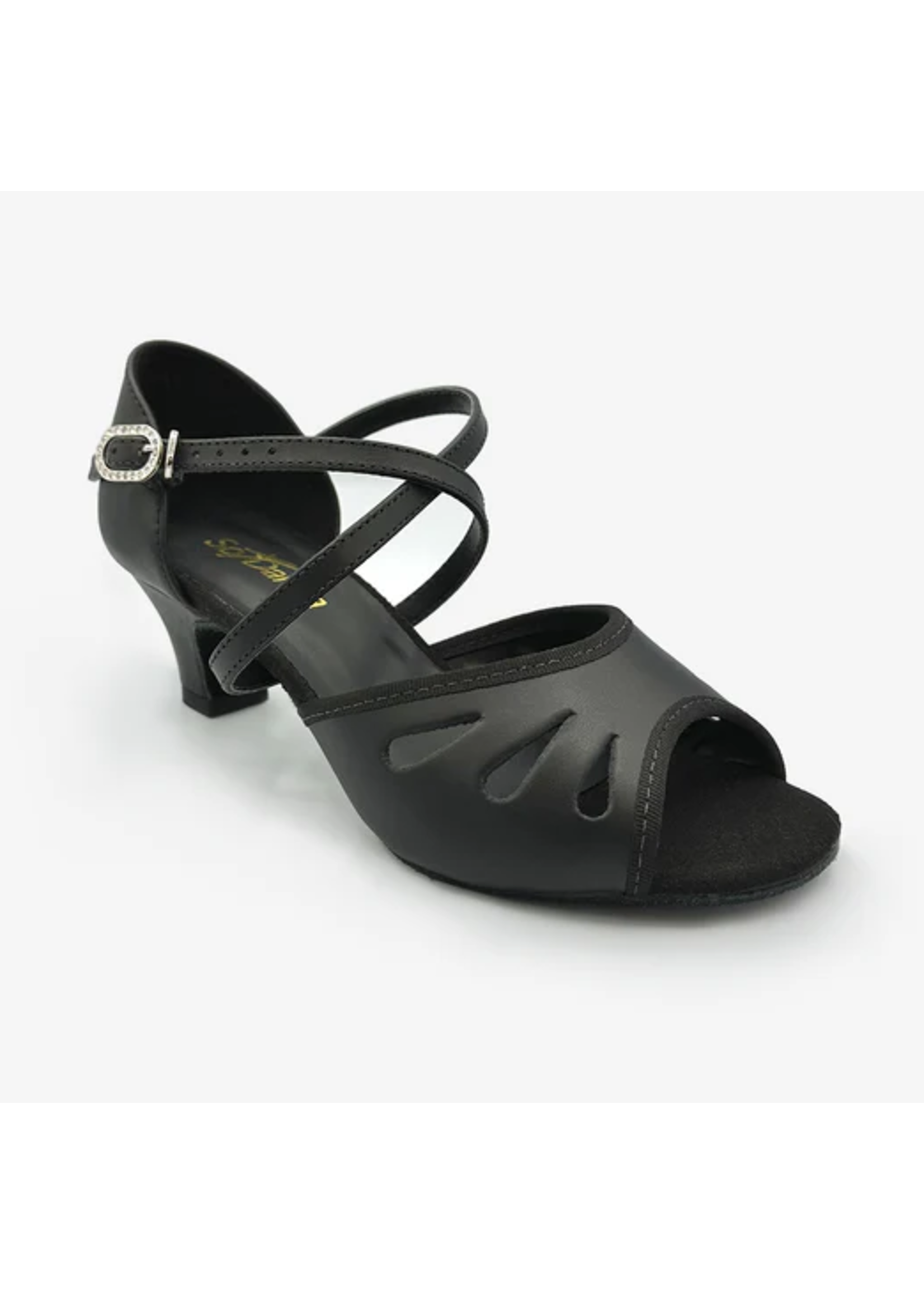 SO DANCA BL182 RADISON 1.5” TEARDROP CUT LEATHER OPEN TOE BALLROOM SANDAL