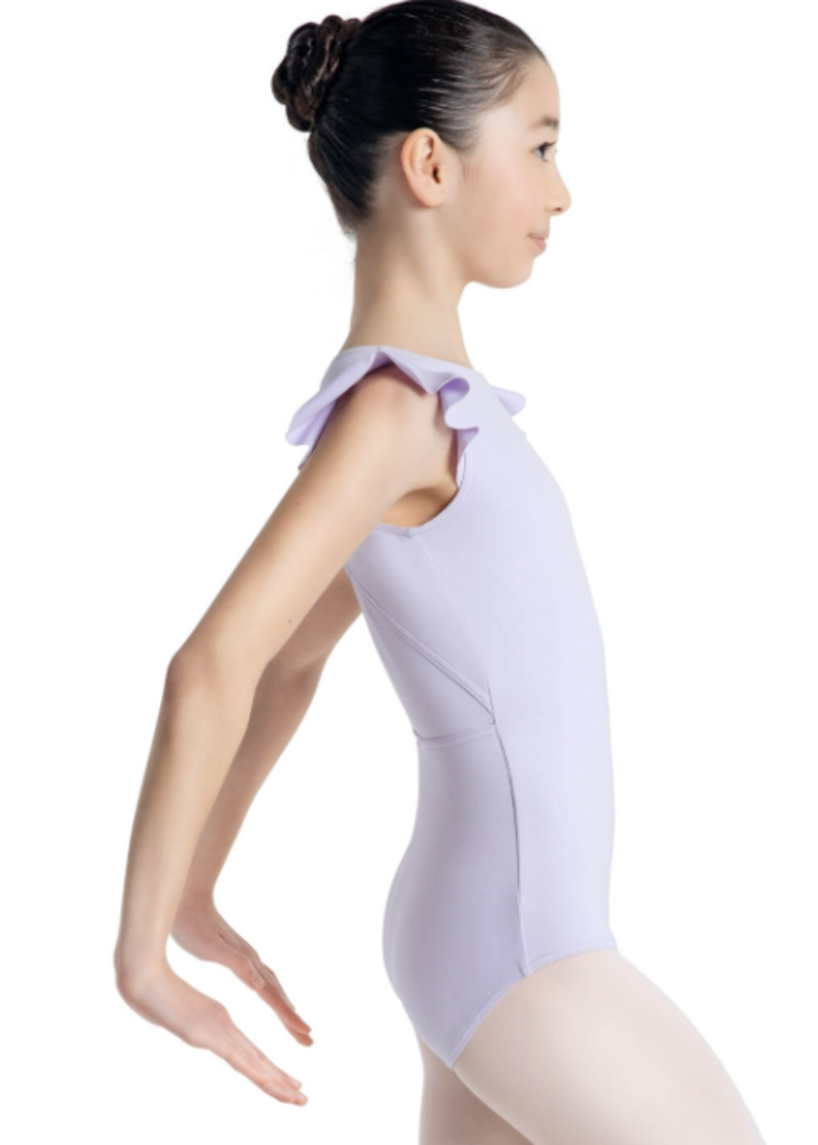 CAPEZIO & BUNHEADS A12074C SUPERNOVA CUPID DIAMOND OPEN BACK, BOATNECK, RUFFLE CAP SLEEVE LEOTARD