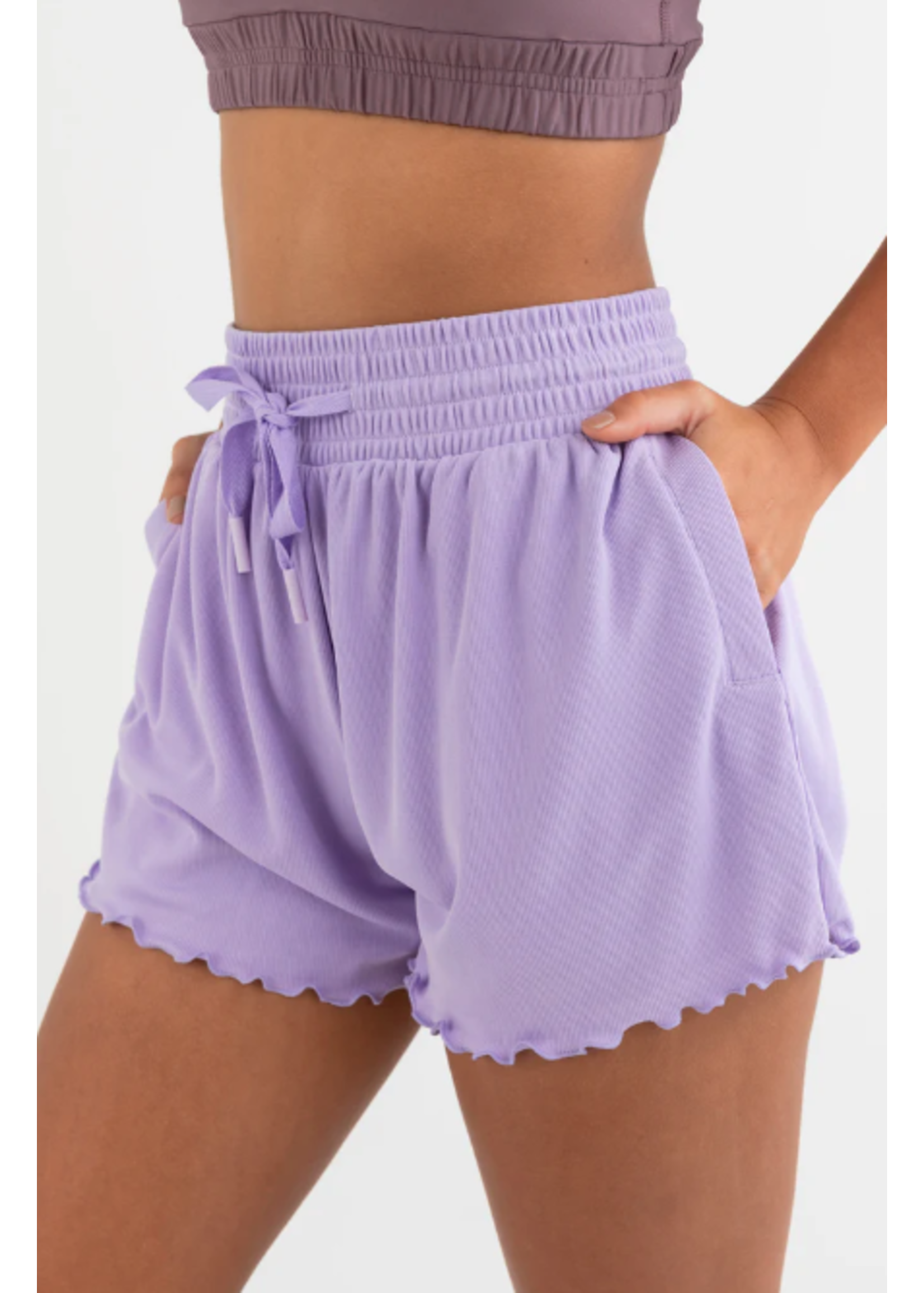 EVERY TURN 2405-AGS023 SNUGGLE RIBBED LOOSE FIT SHORT