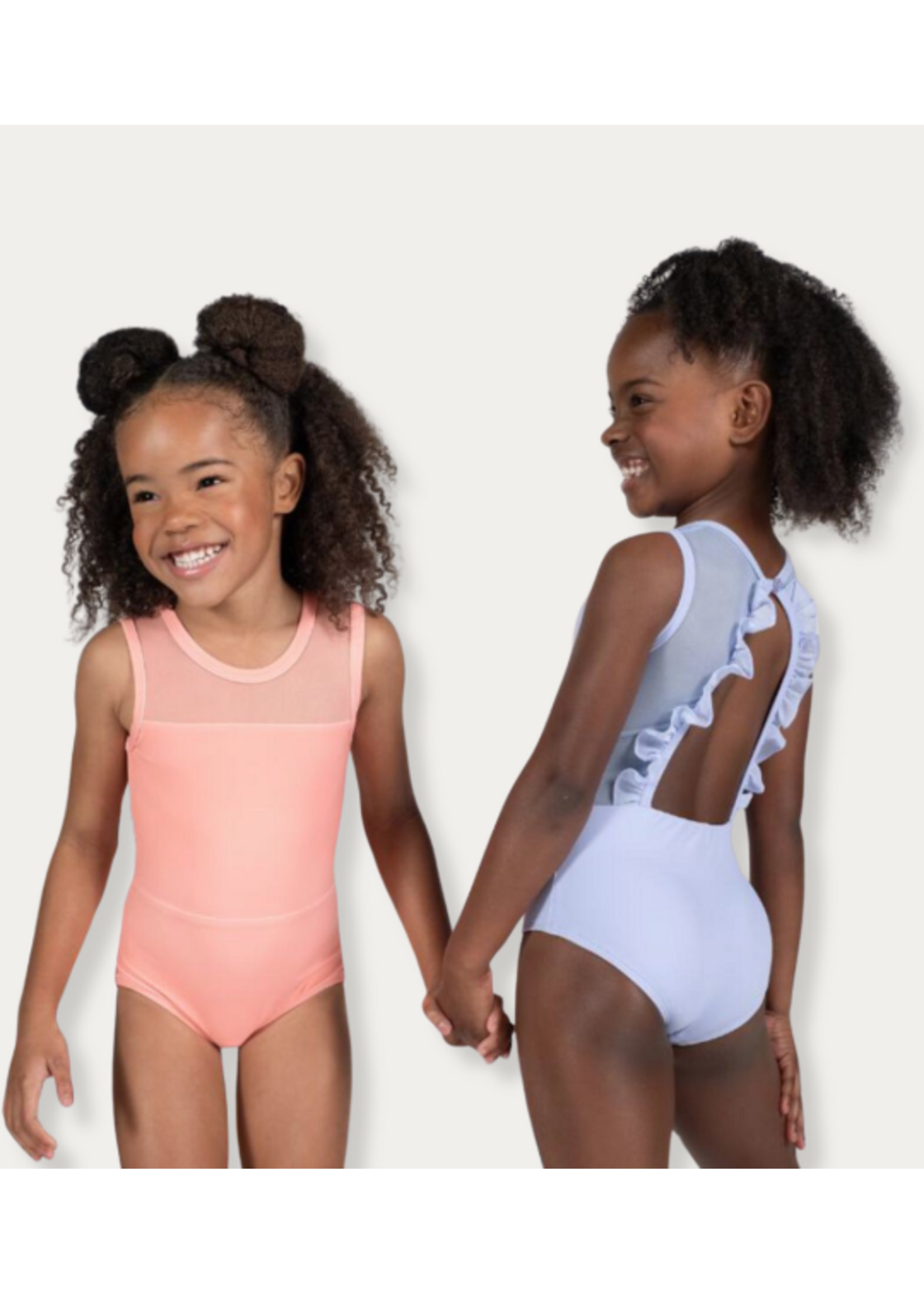 ROXIE RC231109 HAZEL MESH HIGH NECK RUFFLE BACK TANK LEOTARD