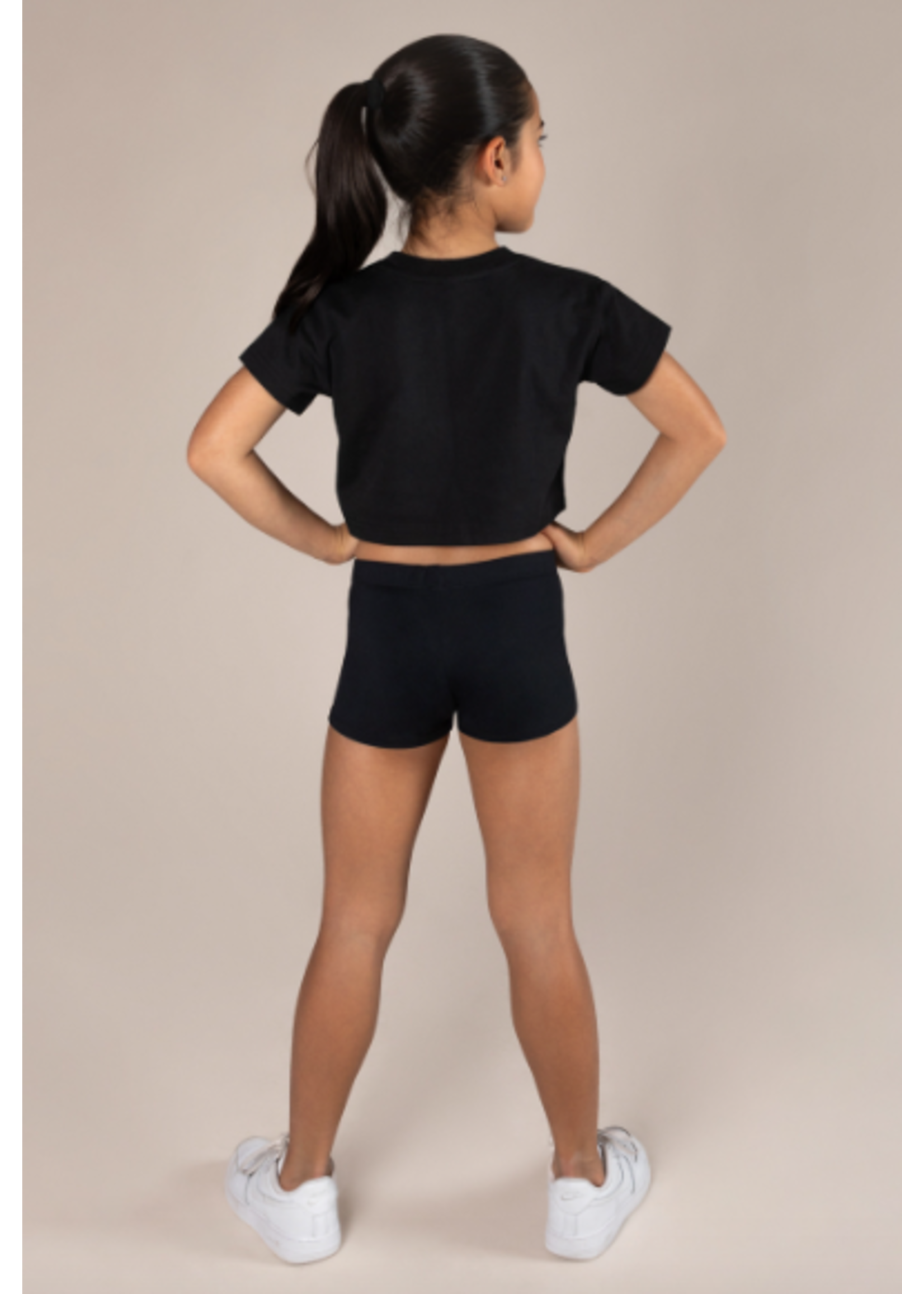 ENERGETIKS IT34D1 DANCE WORDS CIRCLE GRAPHIC CROP TSHIRT