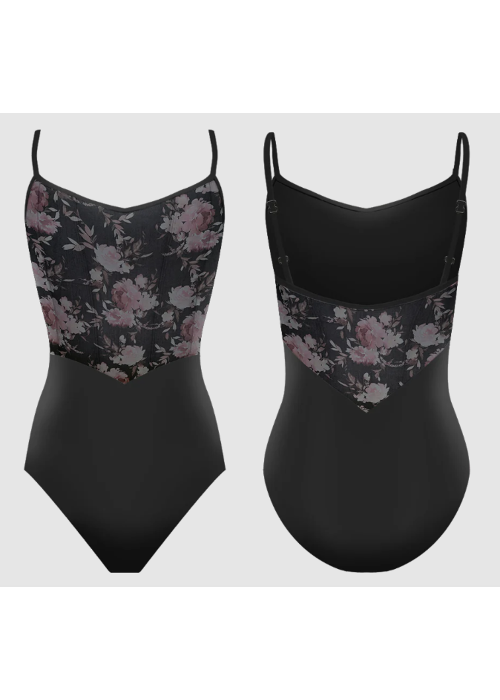 DANSE DE PARIS L0031 CHERIE OVERLAY MESH CORSET BODICE CAMISOLE LEOTARD WITH ADJUSTABLE STRAPS