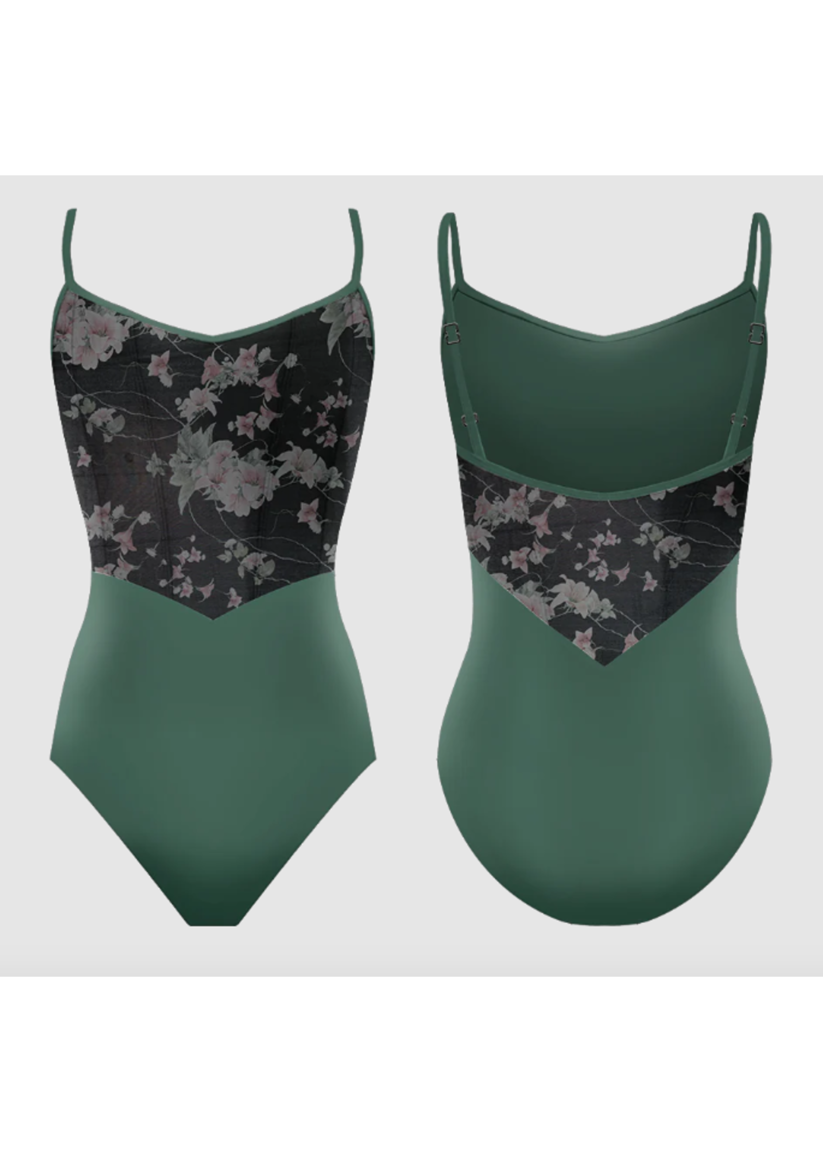 DANSE DE PARIS L0031 CHERIE OVERLAY MESH CORSET BODICE CAMISOLE LEOTARD WITH ADJUSTABLE STRAPS