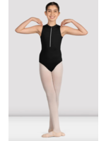 BLOCH & MIRELLA M491C ZIP FRONT MESH BACK HIGH NECK TANK LEOTARD