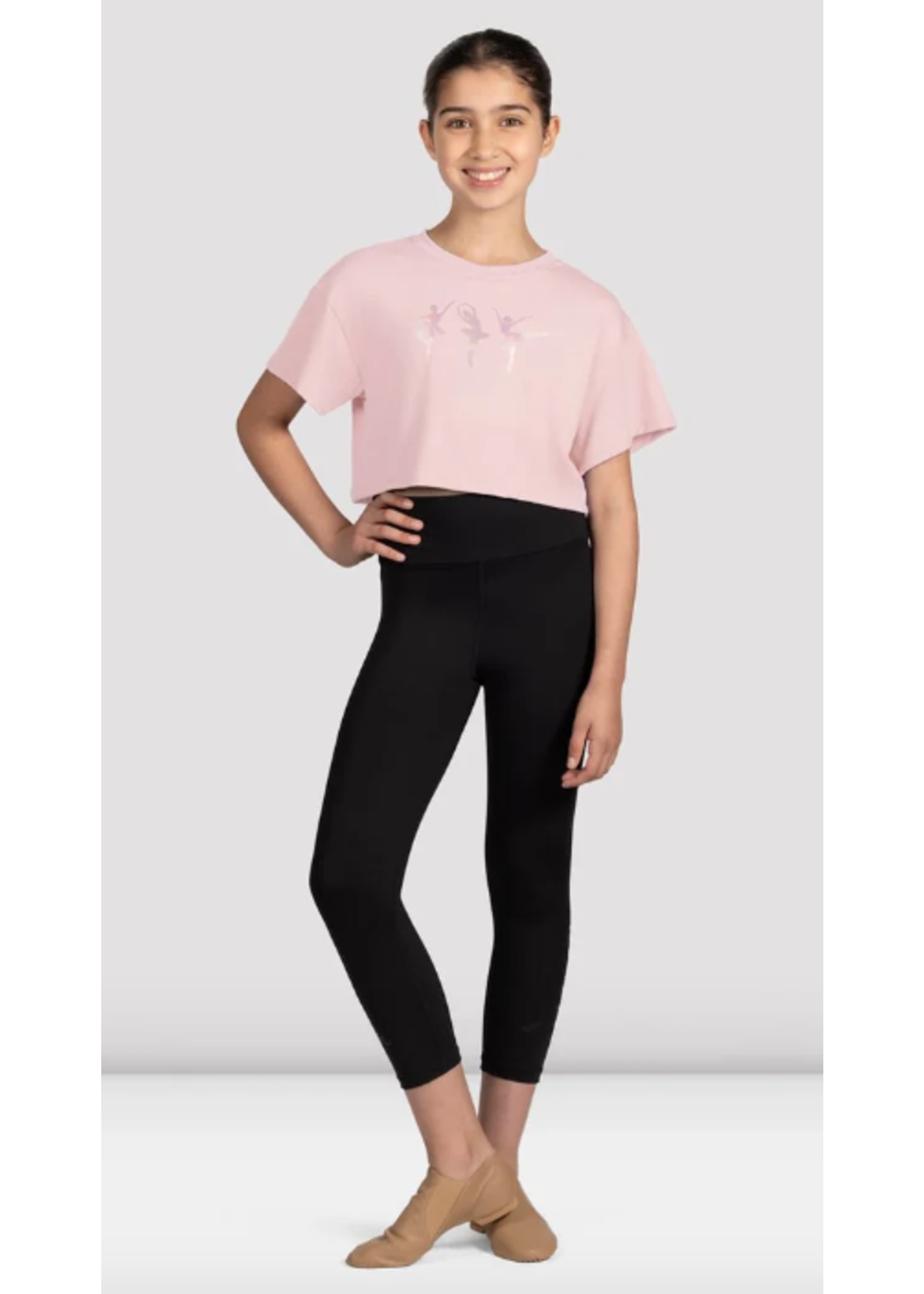 BLOCH & MIRELLA M1563C BALLERINA SILOUETTE CROP TSHIRT