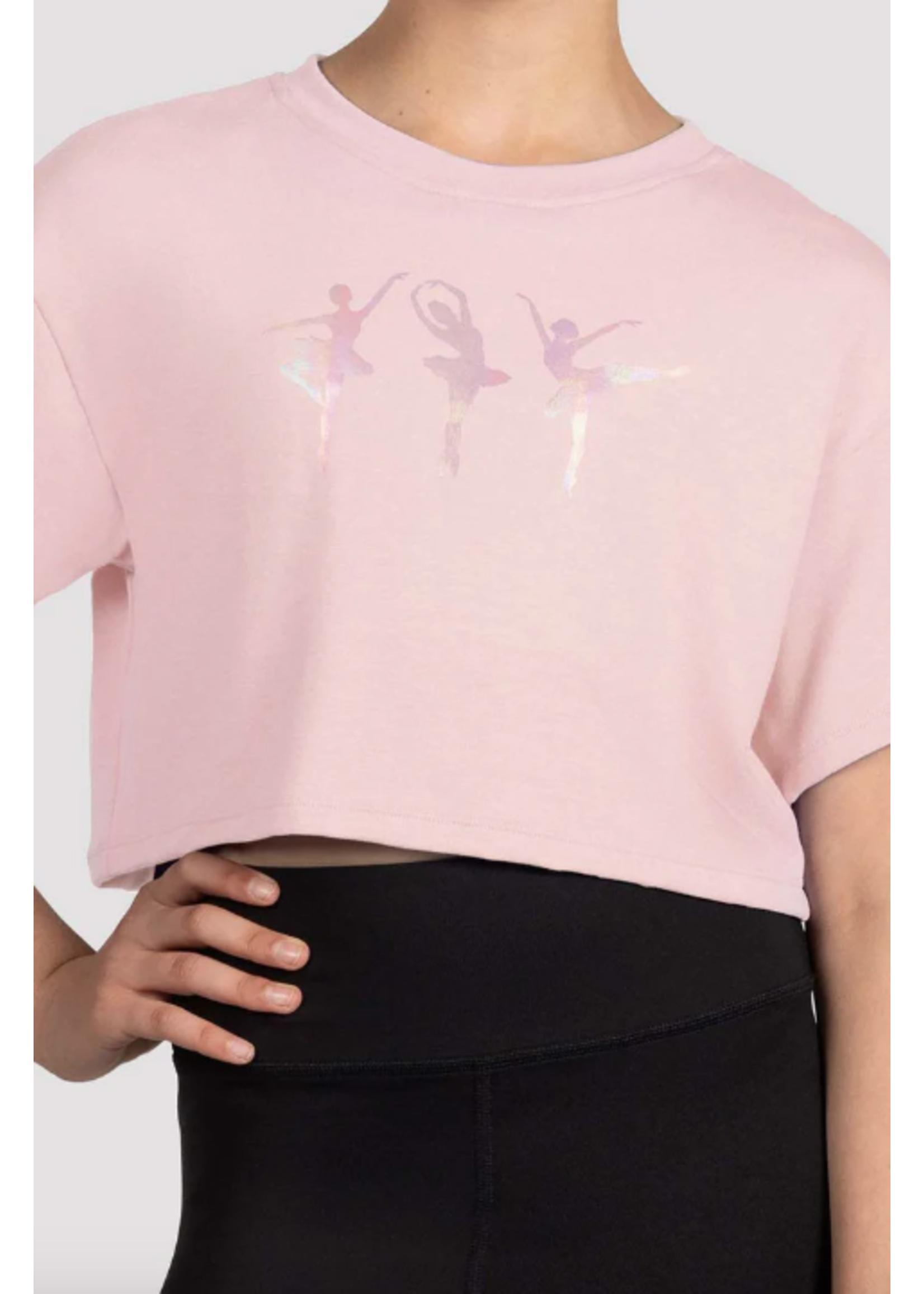 BLOCH & MIRELLA M1563C BALLERINA SILOUETTE CROP TSHIRT