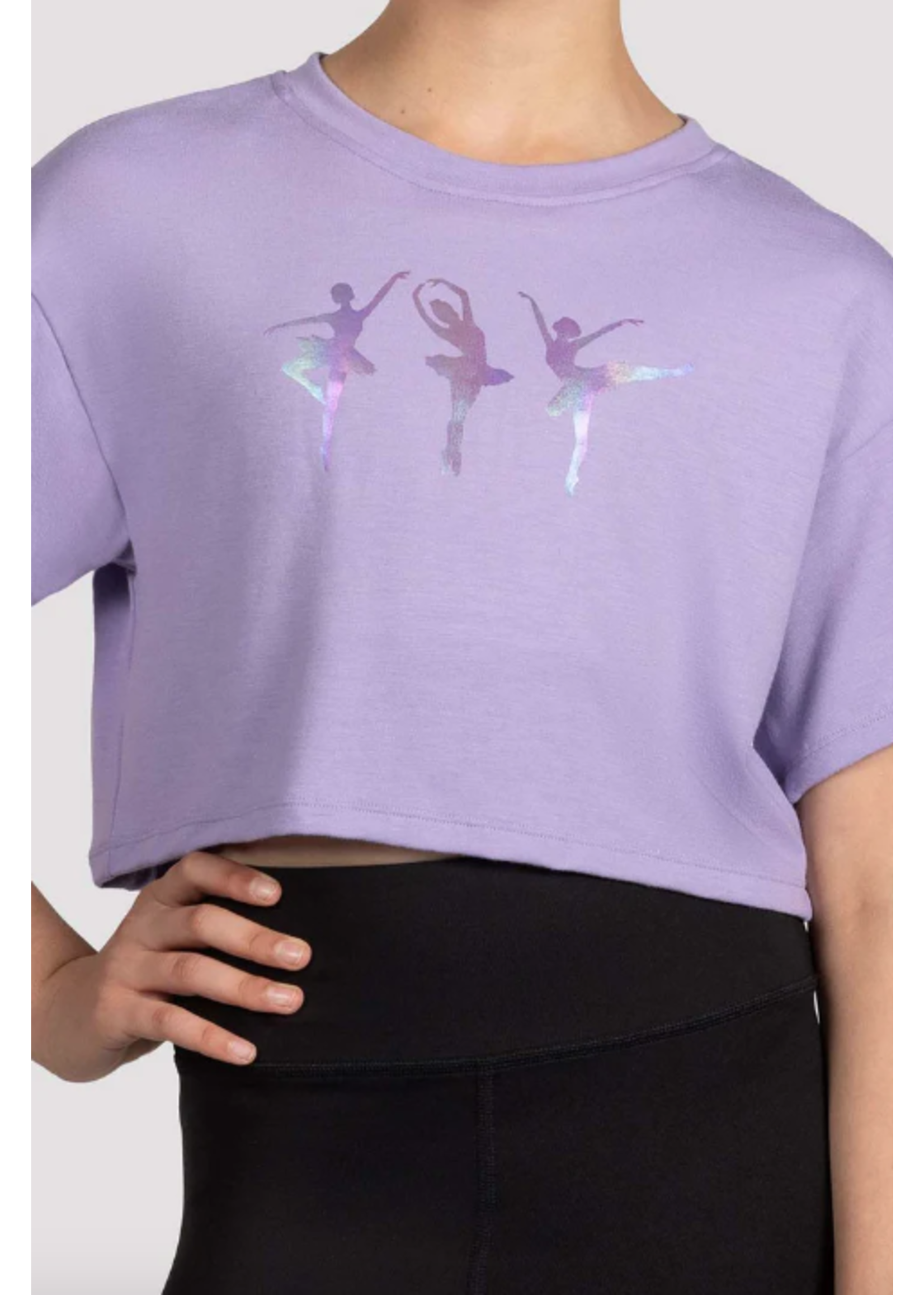 BLOCH & MIRELLA M1563C BALLERINA SILOUETTE CROP TSHIRT