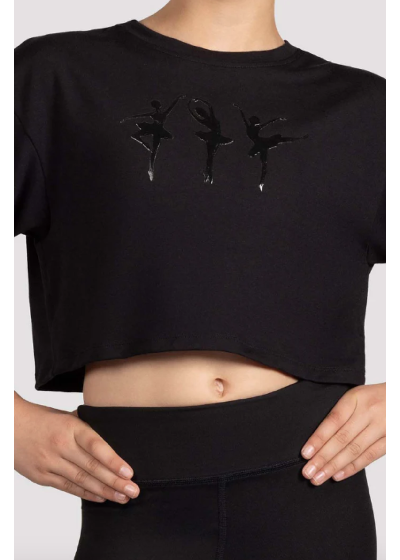 BLOCH & MIRELLA M1563C BALLERINA SILOUETTE CROP TSHIRT
