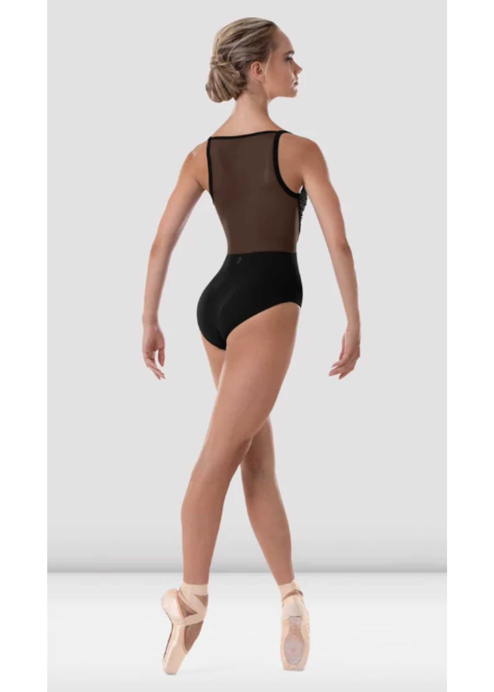 BLOCH & MIRELLA L4157B ROUCHED MESH EMPIRE BODICE CAMISOLE LEOTARD