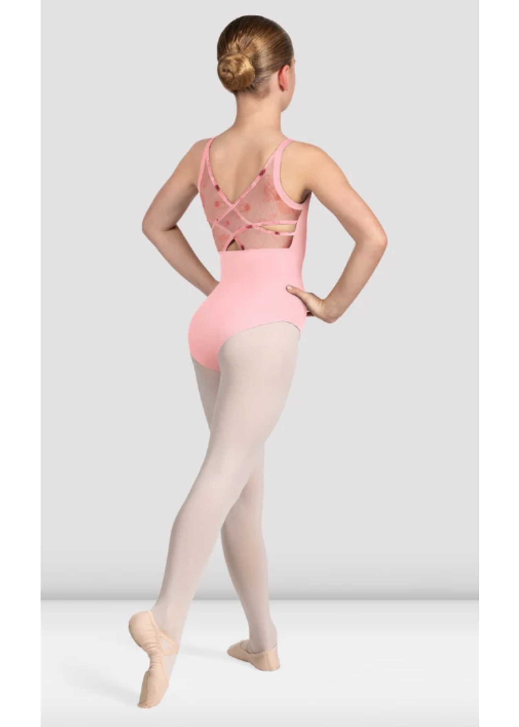 BLOCH & MIRELLA CL5237 FLORAL MESH BUTTERFLY CROSS BACK TANK LEOTARD