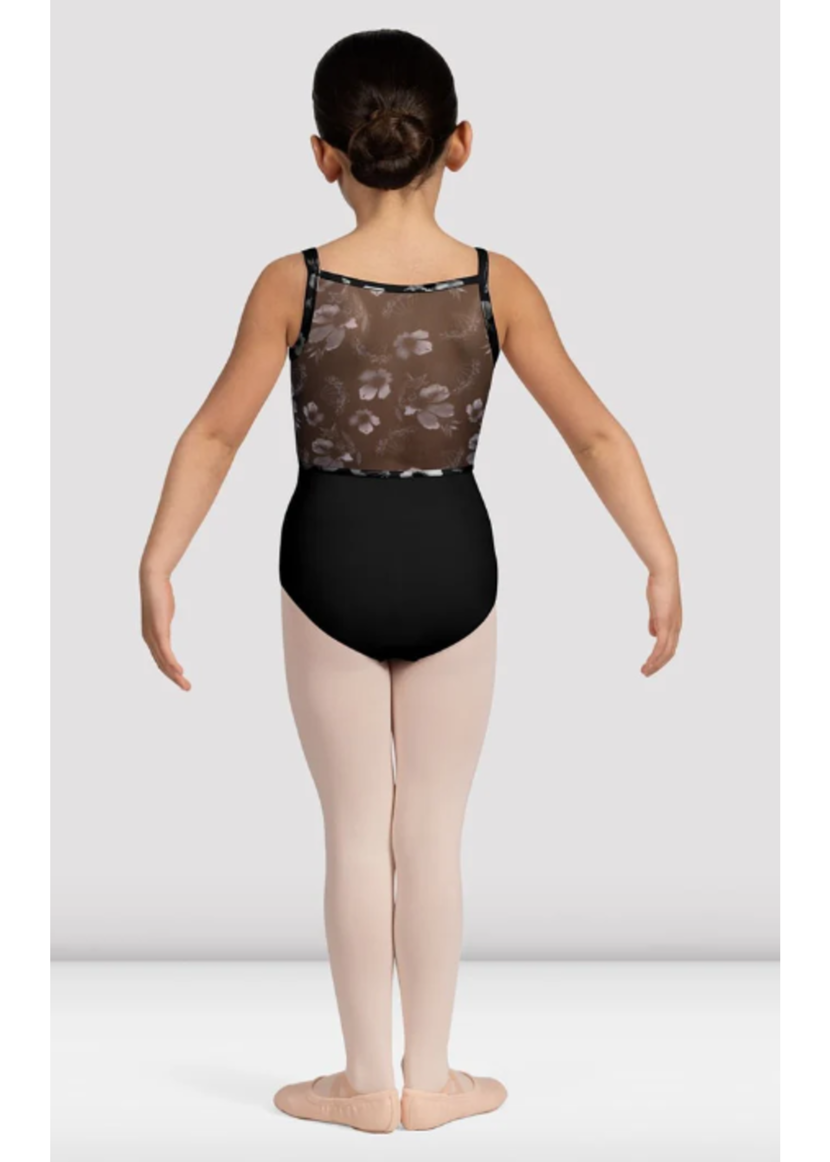 CL5247 FLORAL MESH ROUCHED EMPIRE CAMISOLE LEOTARD Attitudes Dancewear Etc