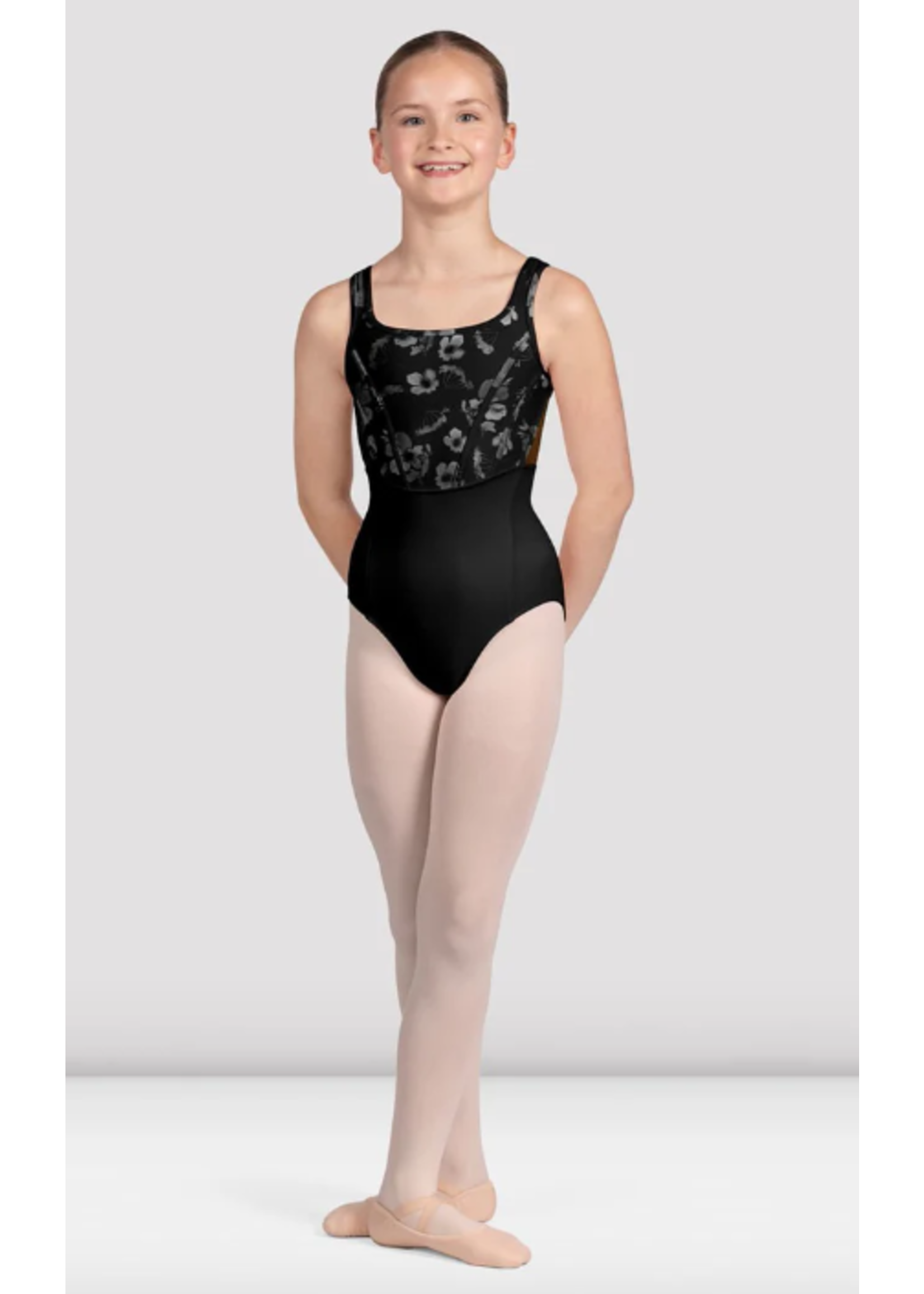 BLOCH & MIRELLA CL5245 FLORAL MESH BACK BODICE TANK LEOTARD