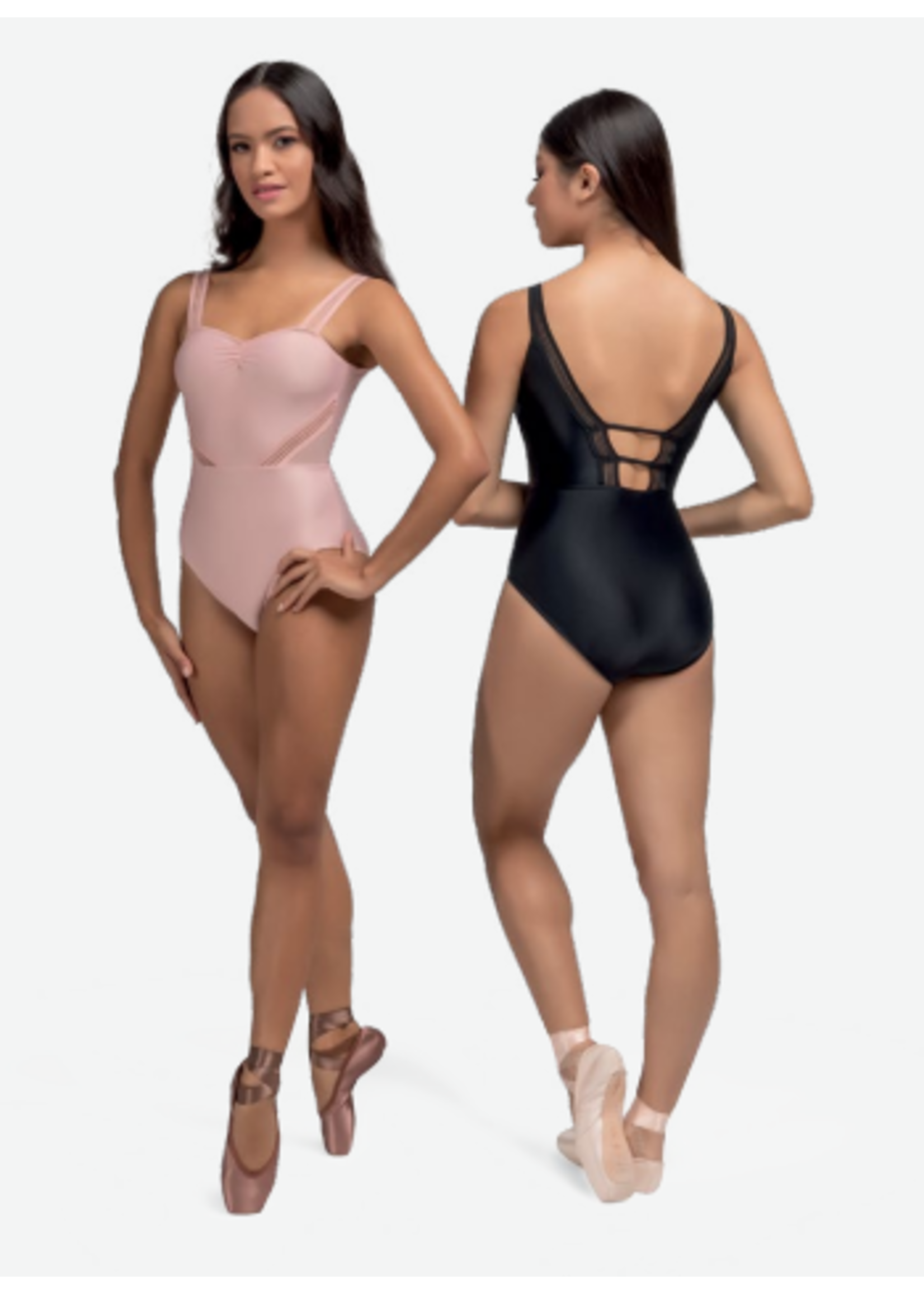 SO DANCA RDE2686 PINCHED FRONT TANK LEOTARD WITH DETAILED ELASTIC STRAPS
