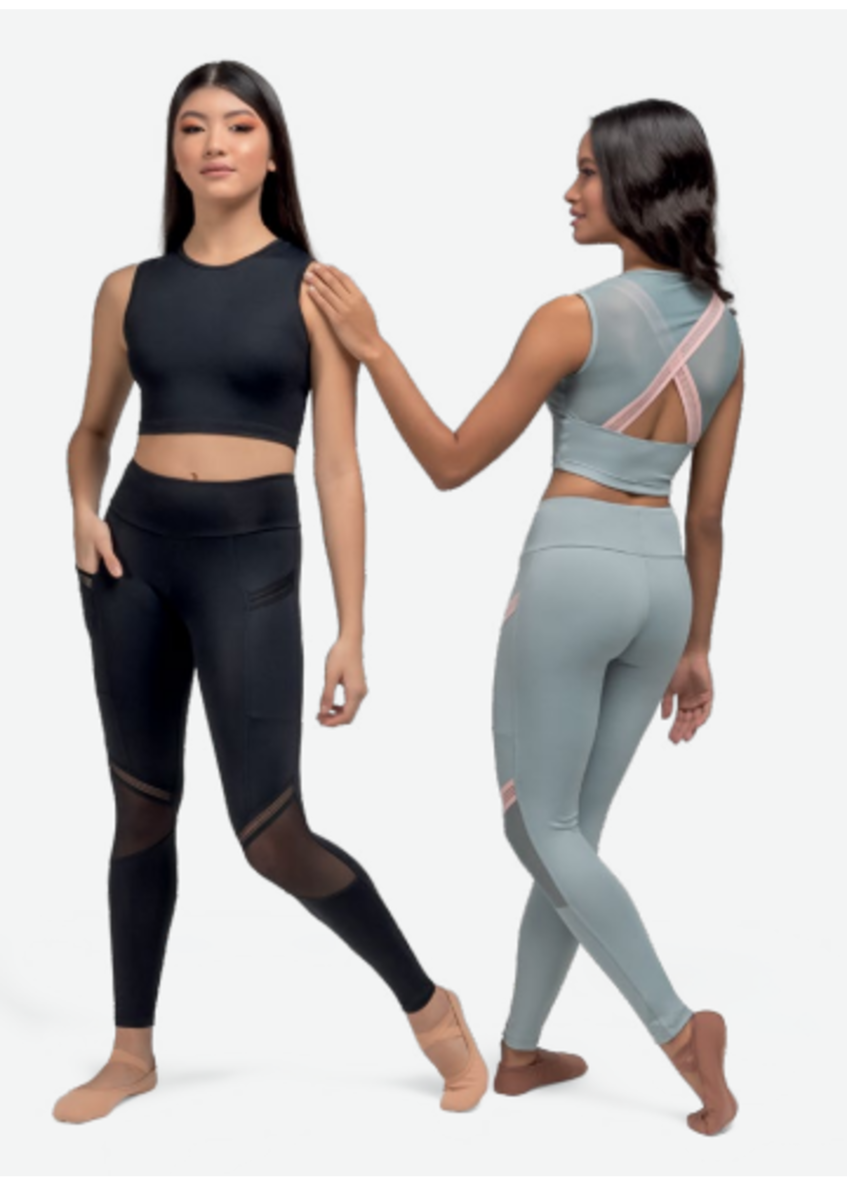 SO DANCA RDE2690 L2691 DETAILED ELASTIC CROSS BACK CROP TOP