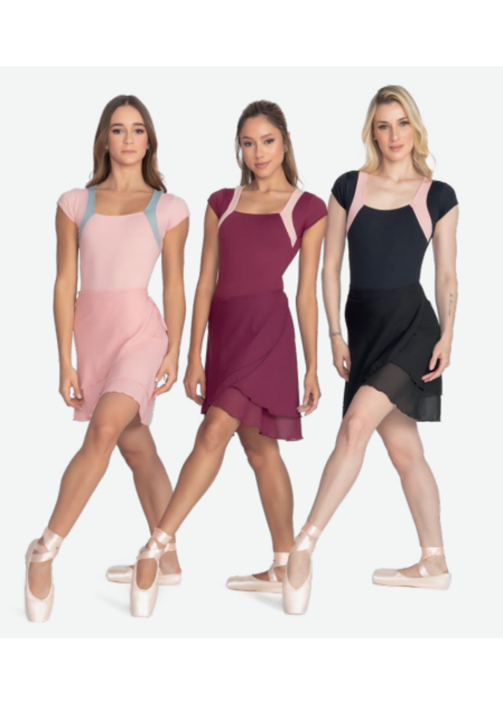 SO DANCA MB36 DOUBLE LAYER CHIFFON WRAP SKIRT