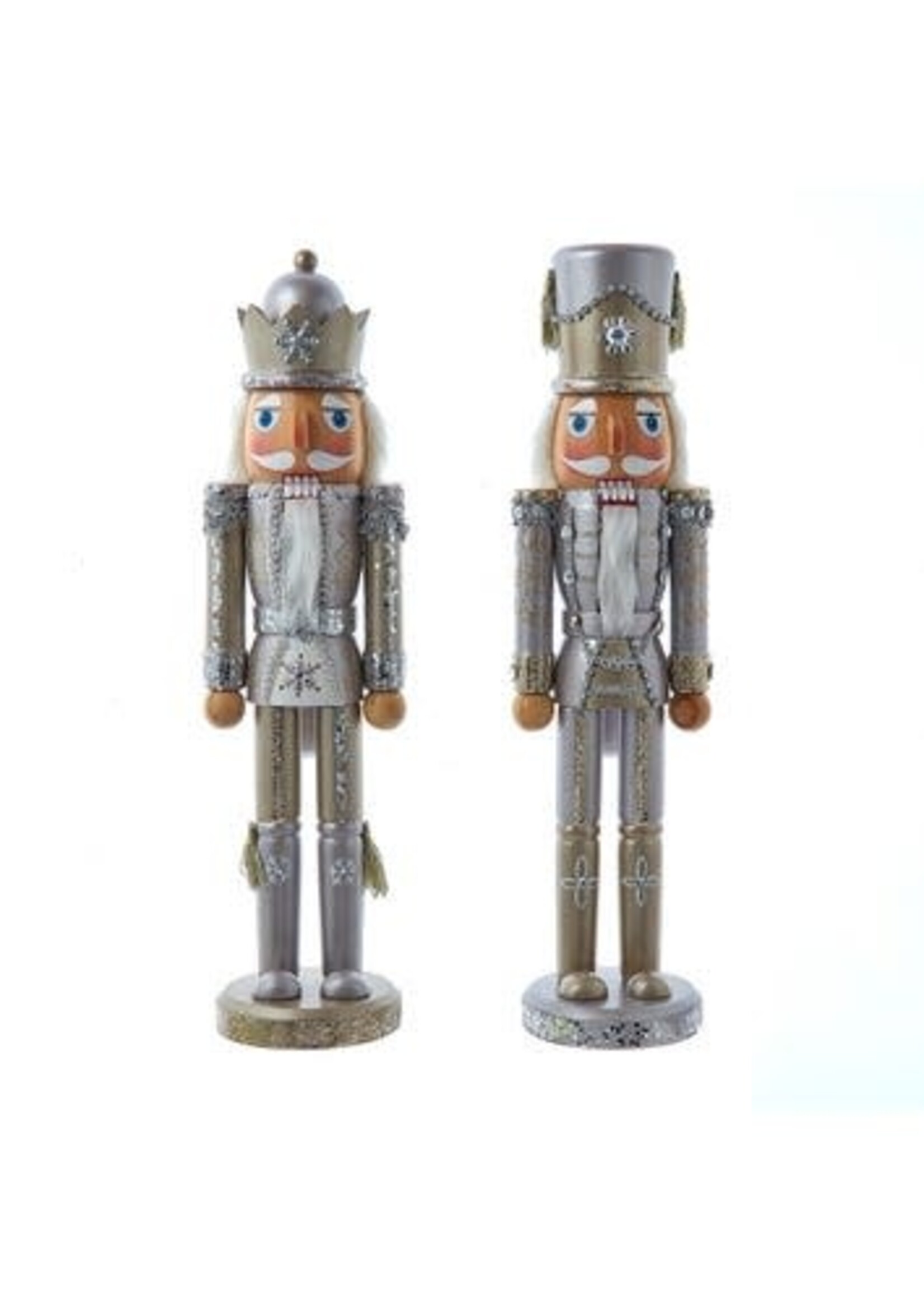 KURT S. ADLER F2279 PLATINUM SILVER 15" NUTCRACKER
