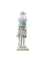 KURT S. ADLER HA0729 HOLLYWOOD SPARKLING WINTER FOREST 20" NUTCRACKER w/ LED MUSICAL WATERGLOBE PLAYING WHITE CHRISTMAS