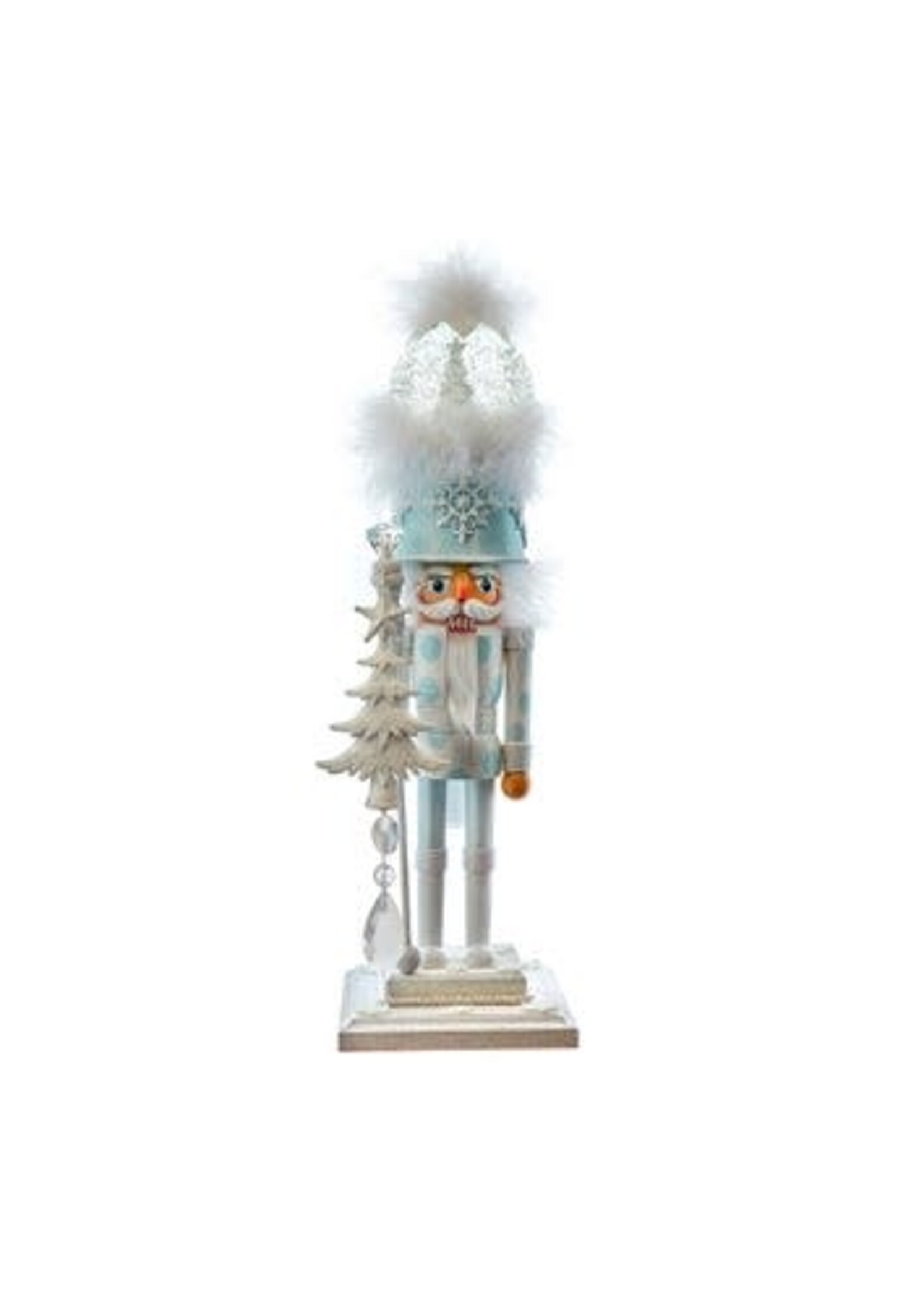KURT S. ADLER HA0729 HOLLYWOOD SPARKLING WINTER FOREST 20" NUTCRACKER w/ LED MUSICAL WATERGLOBE PLAYING WHITE CHRISTMAS