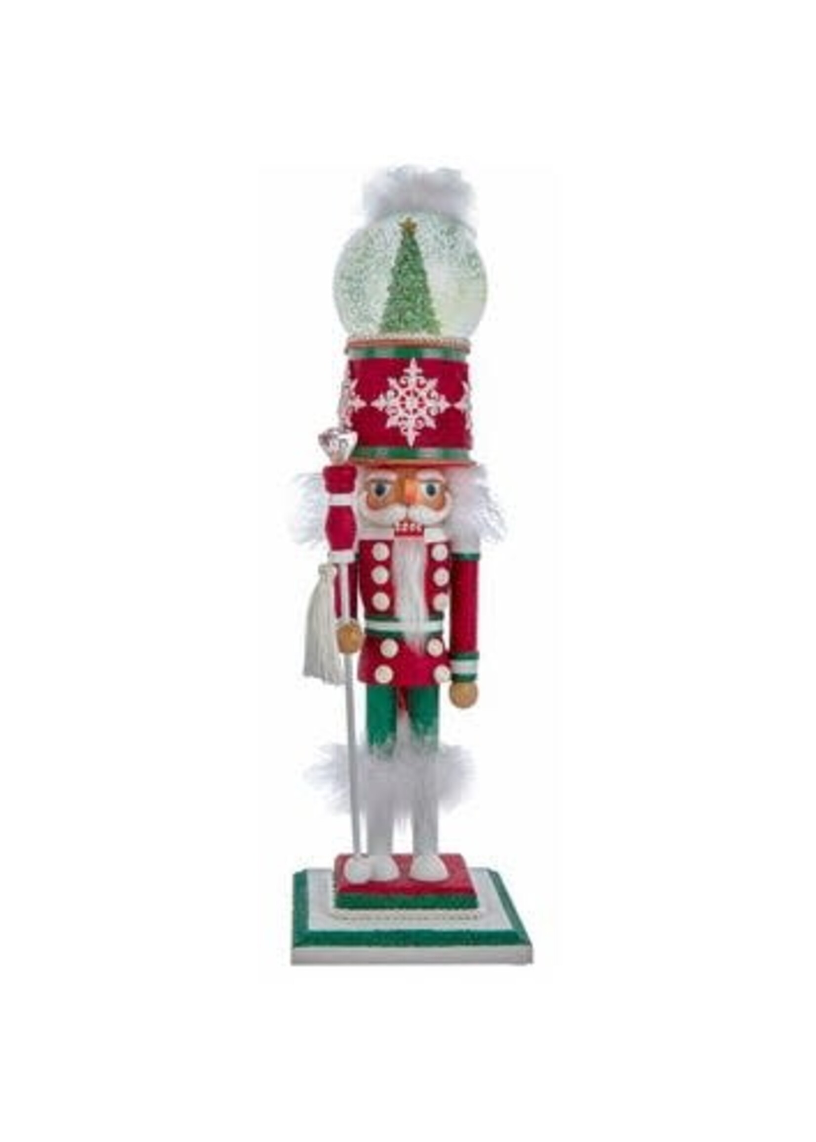 KURT S. ADLER HA0724 HOLLYWOOD DECK THE HALLS  21" NUTCRACKER w/LED  MUSICAL WATERGLOBE