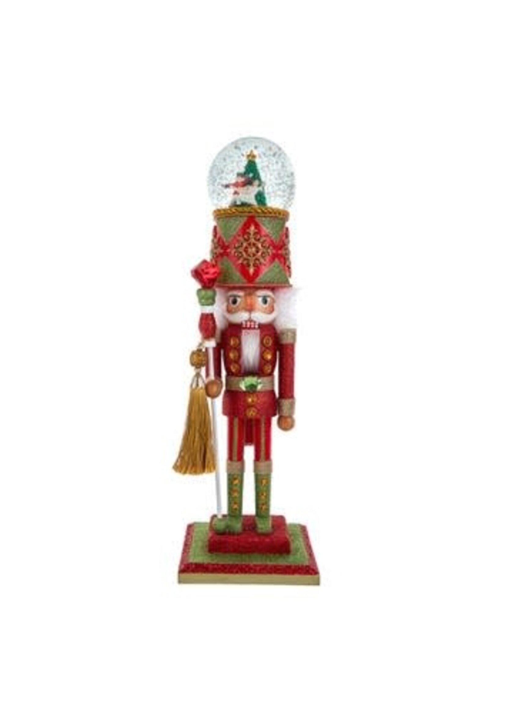 KURT S. ADLER HA0725 CLARA, PRINCE & TREE 20" NUTCRACKER w/LED  MUSICAL WATERGLOBE PLAYING SUGARPLUM