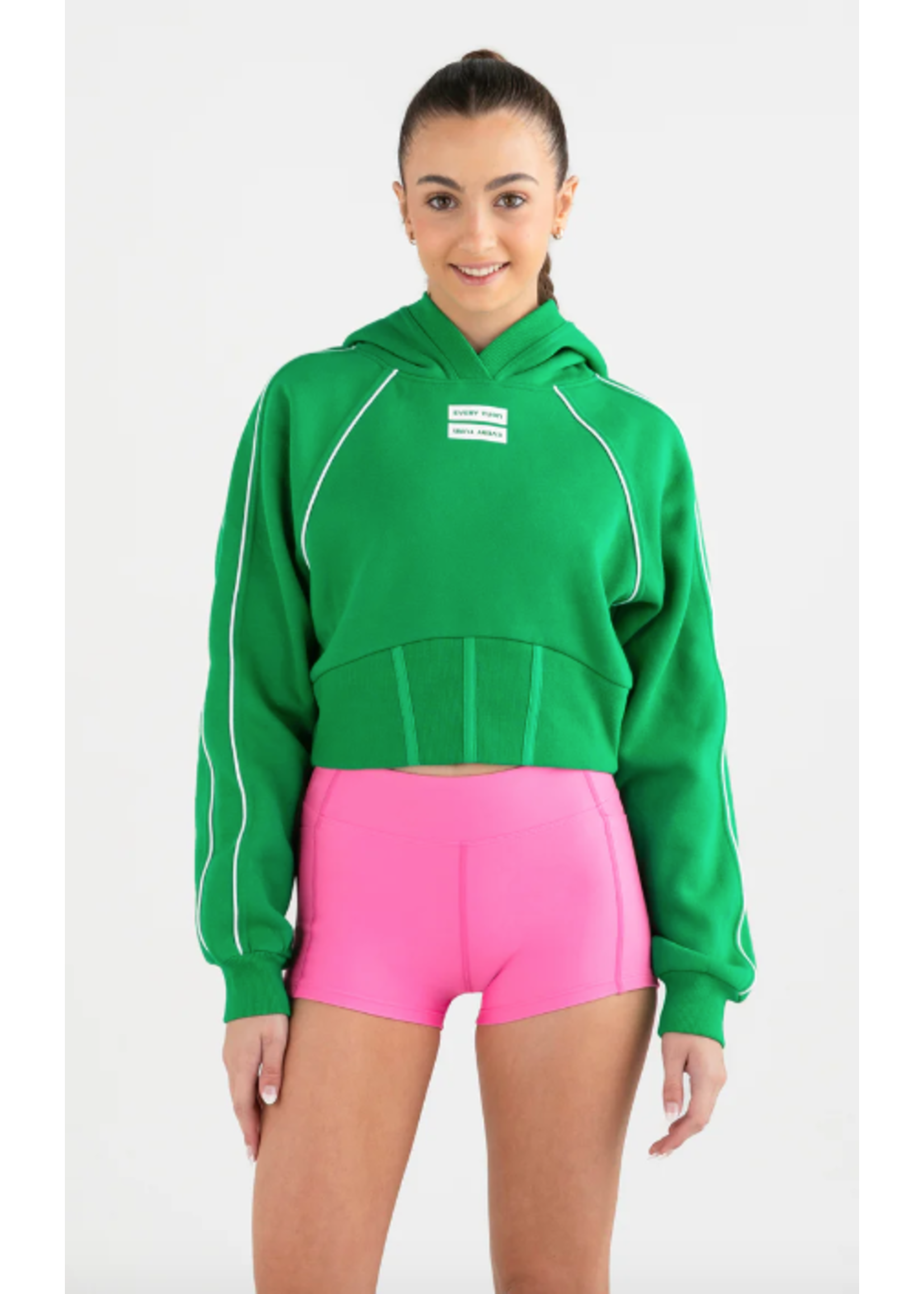 EVERY TURN 6033 SQUAD CROPPED PIPED HOODIE SWEATSHIRT