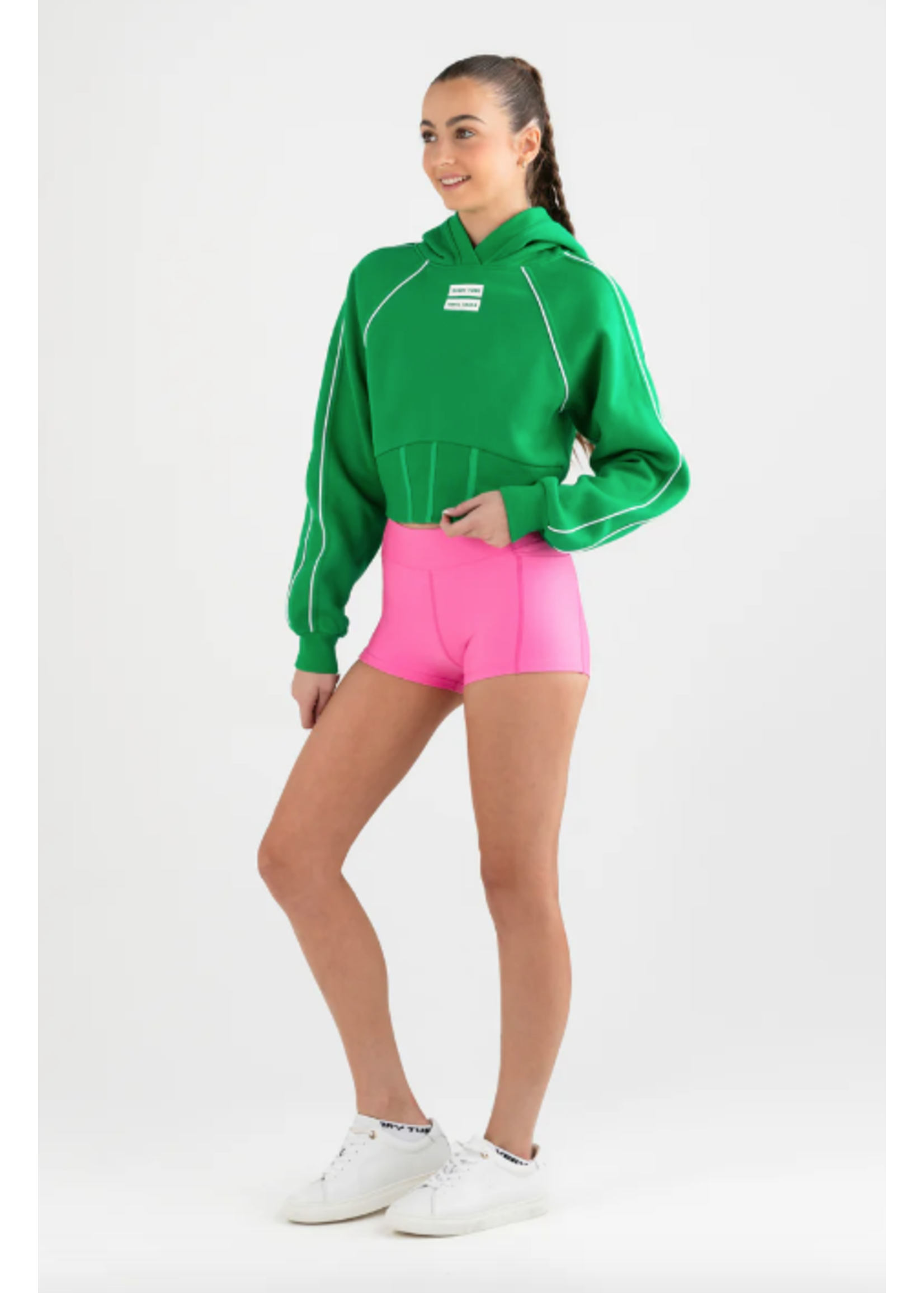 EVERY TURN 6033 SQUAD CROPPED PIPED HOODIE SWEATSHIRT