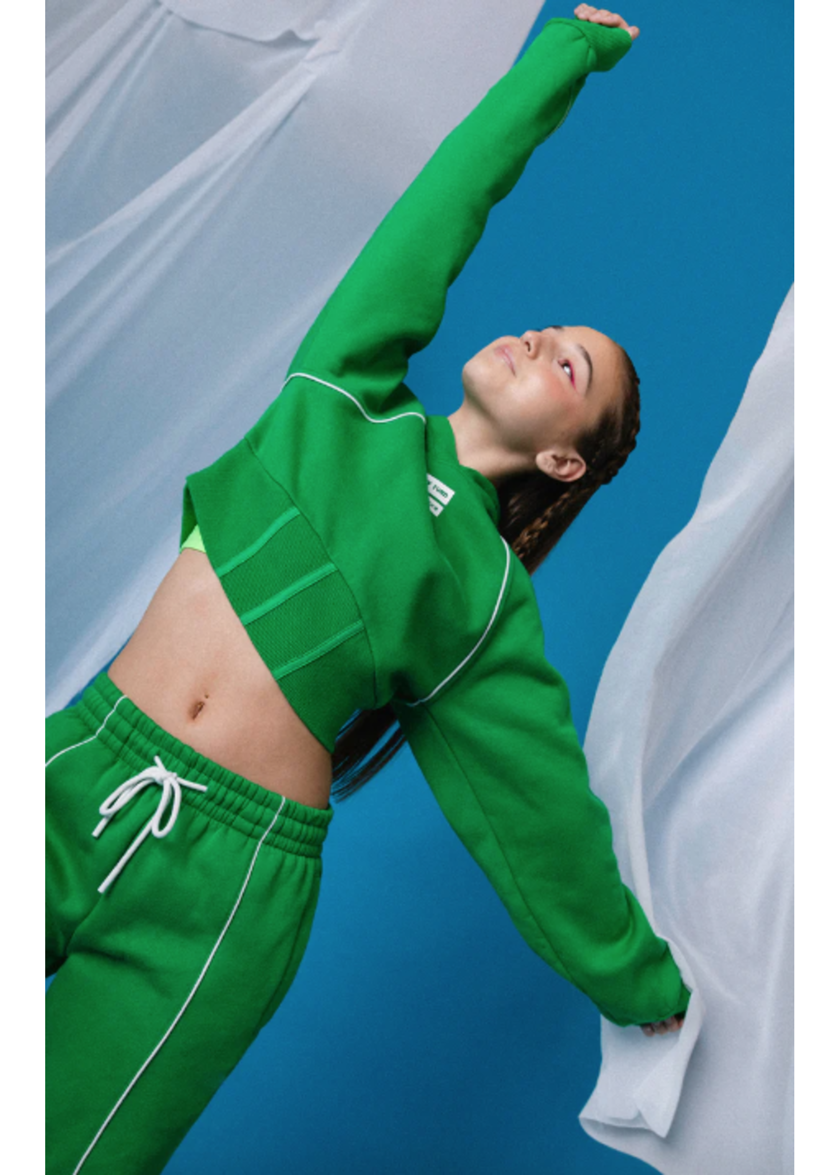 EVERY TURN 6033 SQUAD CROPPED PIPED HOODIE SWEATSHIRT