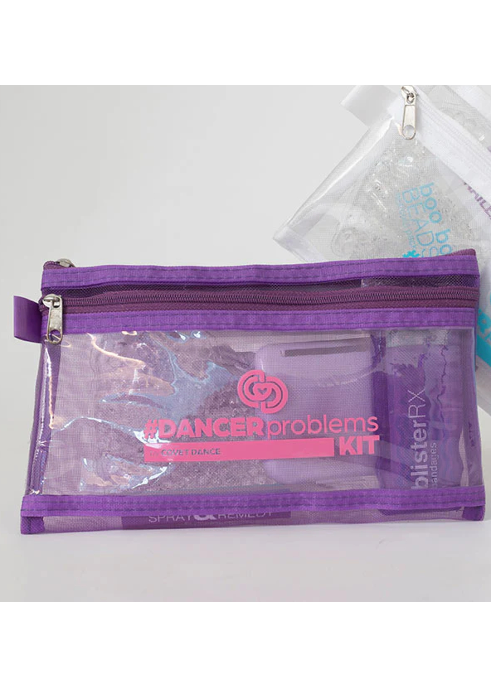 COVET DANCE DANCER PROBLEM KIT (SEWING KIT, ICE PACK NAIL FILE, HAIR SPRAY, LIP BALM, BANDAGES, HAIR TIES)