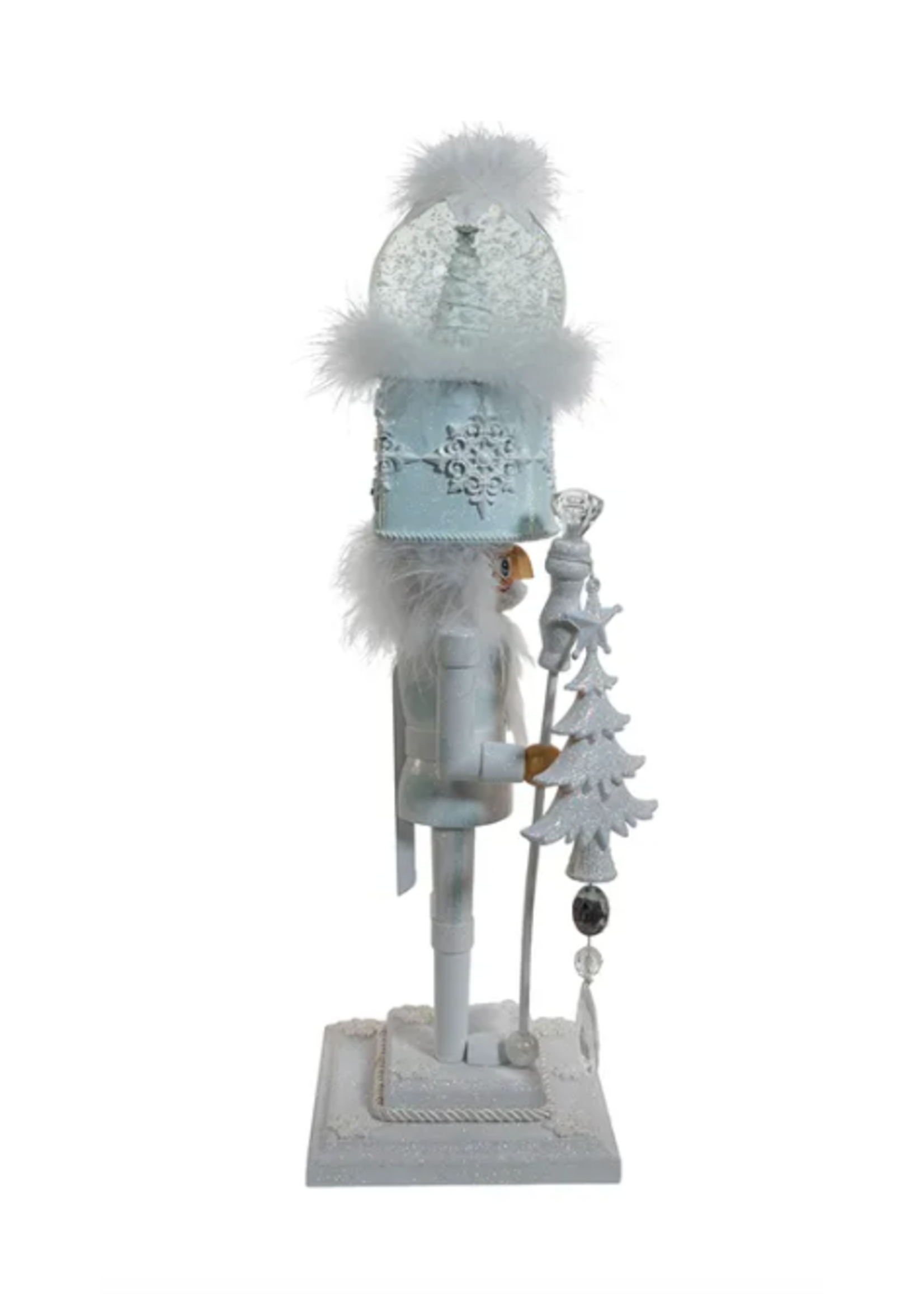KURT S. ADLER HA0729 HOLLYWOOD SPARKLING WINTER FOREST 20" NUTCRACKER w/ LED MUSICAL WATERGLOBE PLAYING WHITE CHRISTMAS