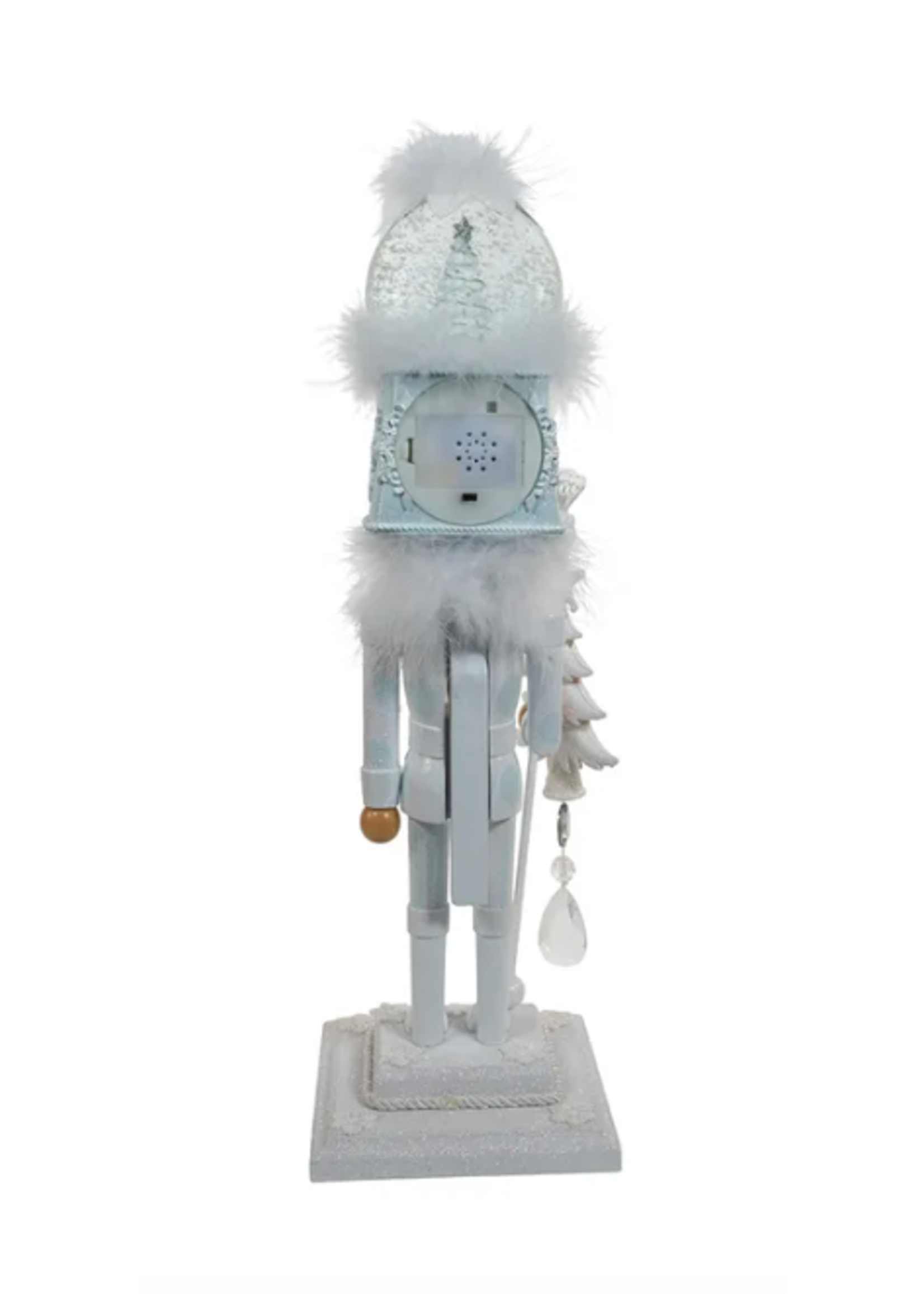 KURT S. ADLER HA0729 HOLLYWOOD SPARKLING WINTER FOREST 20" NUTCRACKER w/ LED MUSICAL WATERGLOBE PLAYING WHITE CHRISTMAS