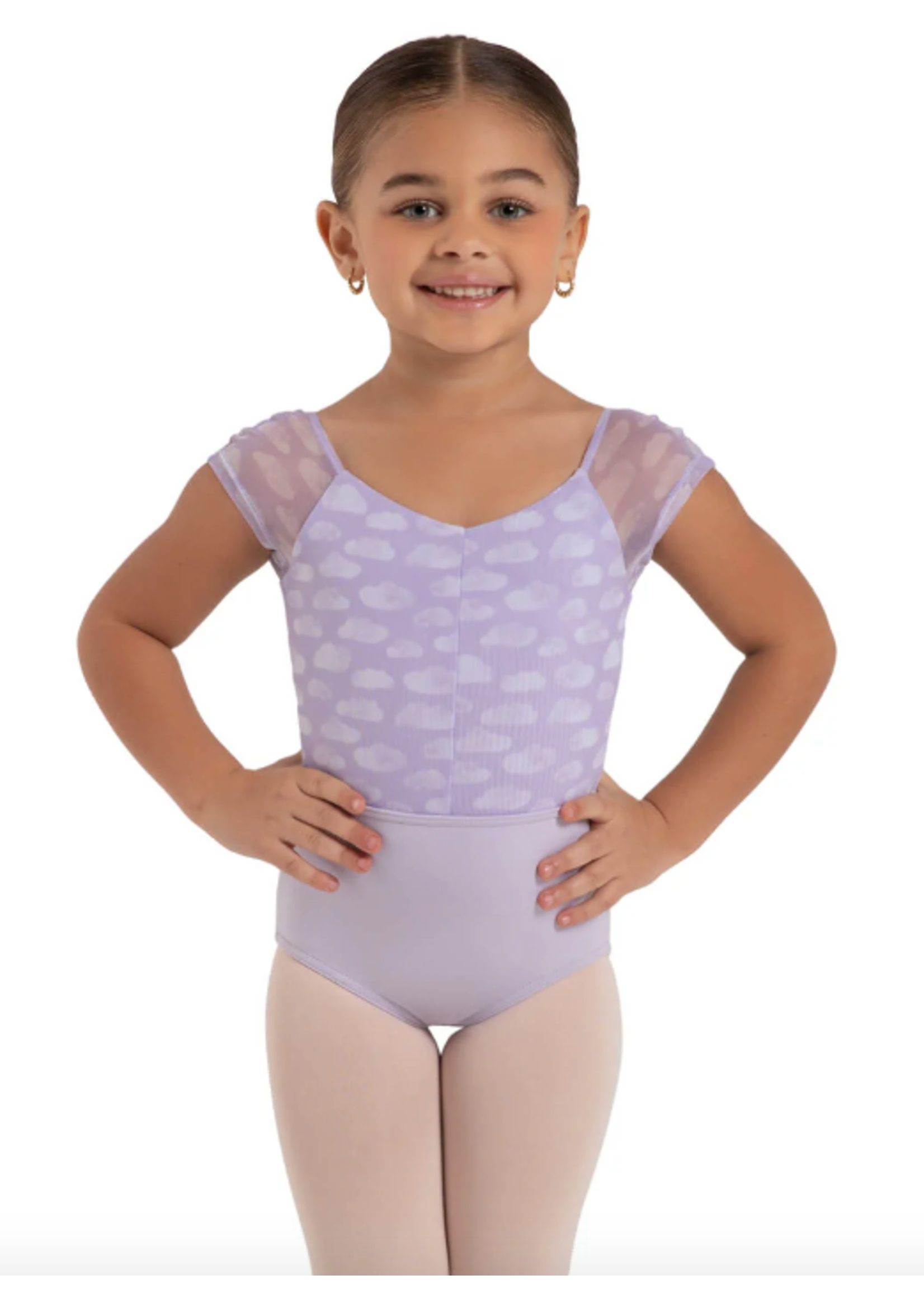 CAPEZIO & BUNHEADS A12167C CLOUD 9 RAINBOW MESH CAP SLEEVE LEOTARD