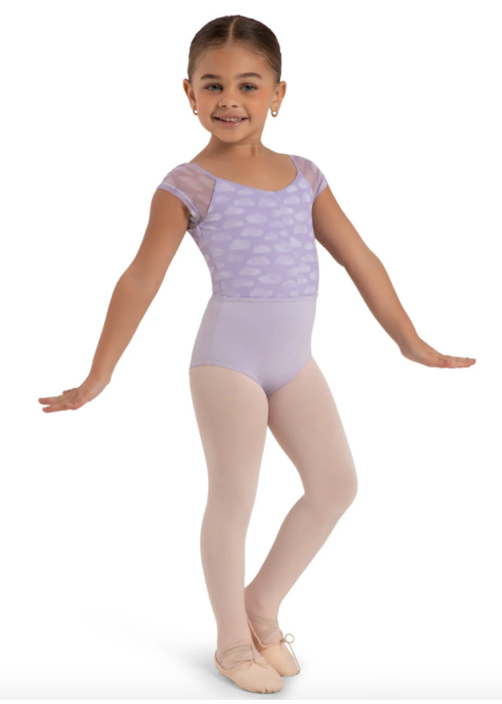 CAPEZIO & BUNHEADS A12167C CLOUD 9 RAINBOW MESH CAP SLEEVE LEOTARD