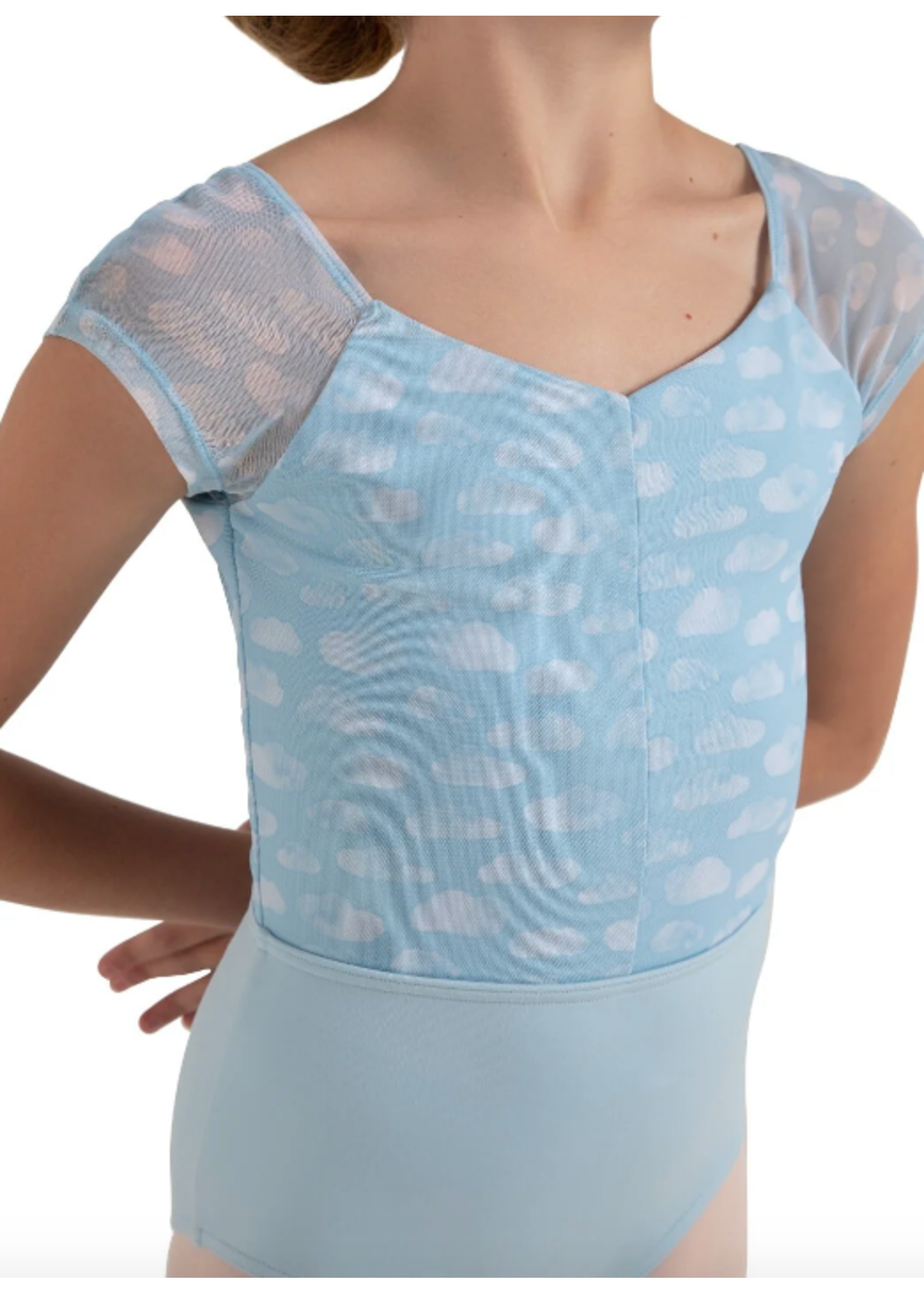CAPEZIO & BUNHEADS A12167C CLOUD 9 RAINBOW MESH CAP SLEEVE LEOTARD