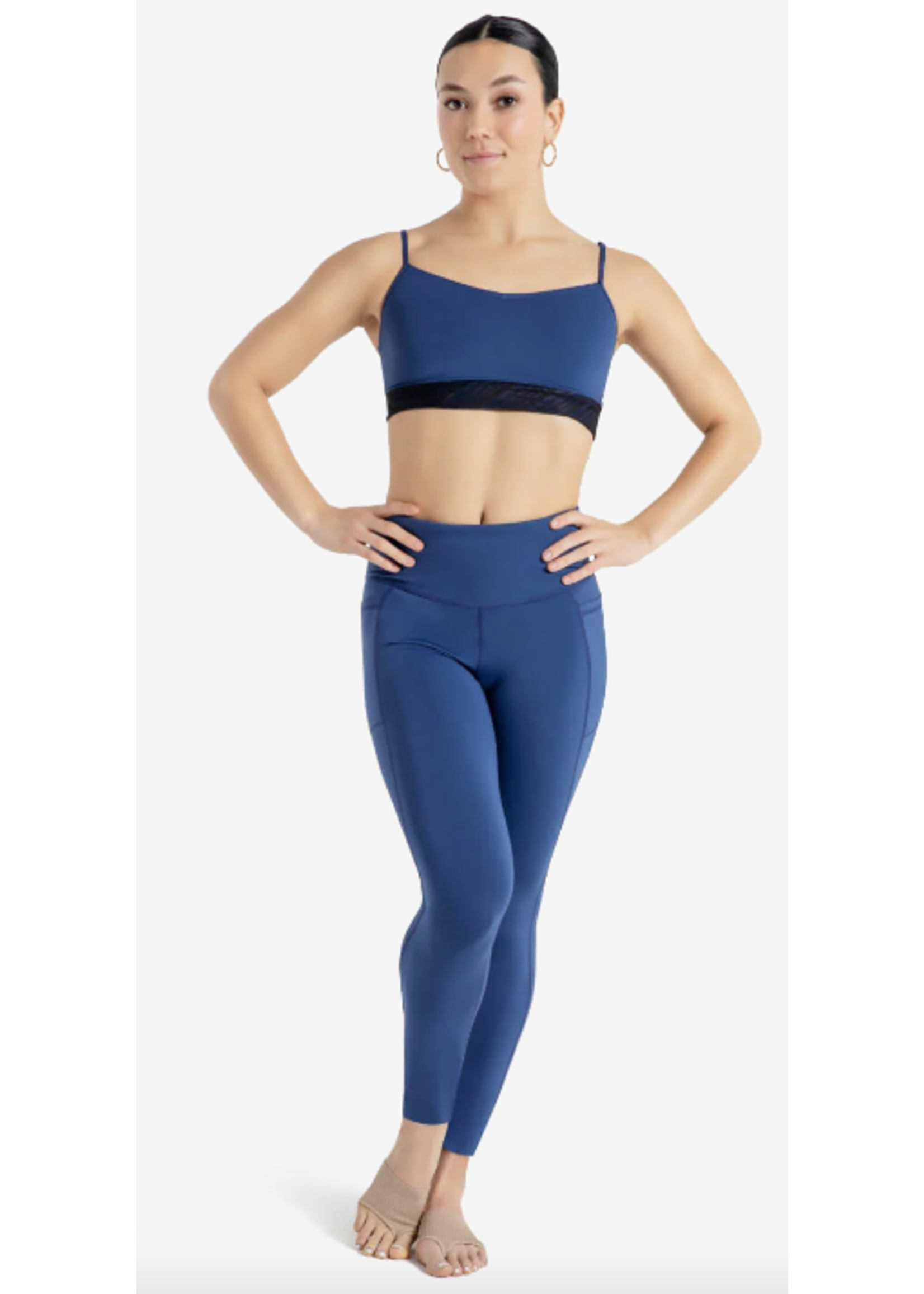 CAPEZIO & BUNHEADS A12046W METRO MOVES STRIPED MESH LONDON LEGGING