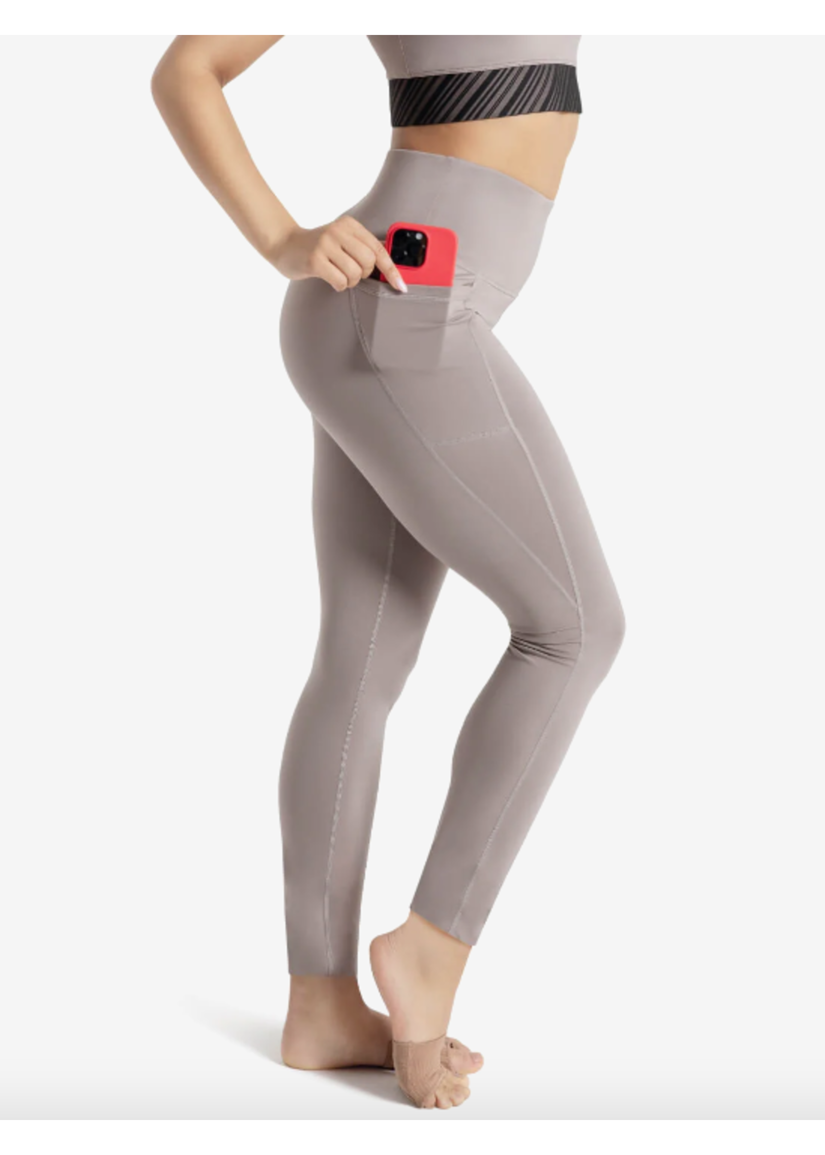 CAPEZIO & BUNHEADS A12046W METRO MOVES STRIPED MESH LONDON LEGGING