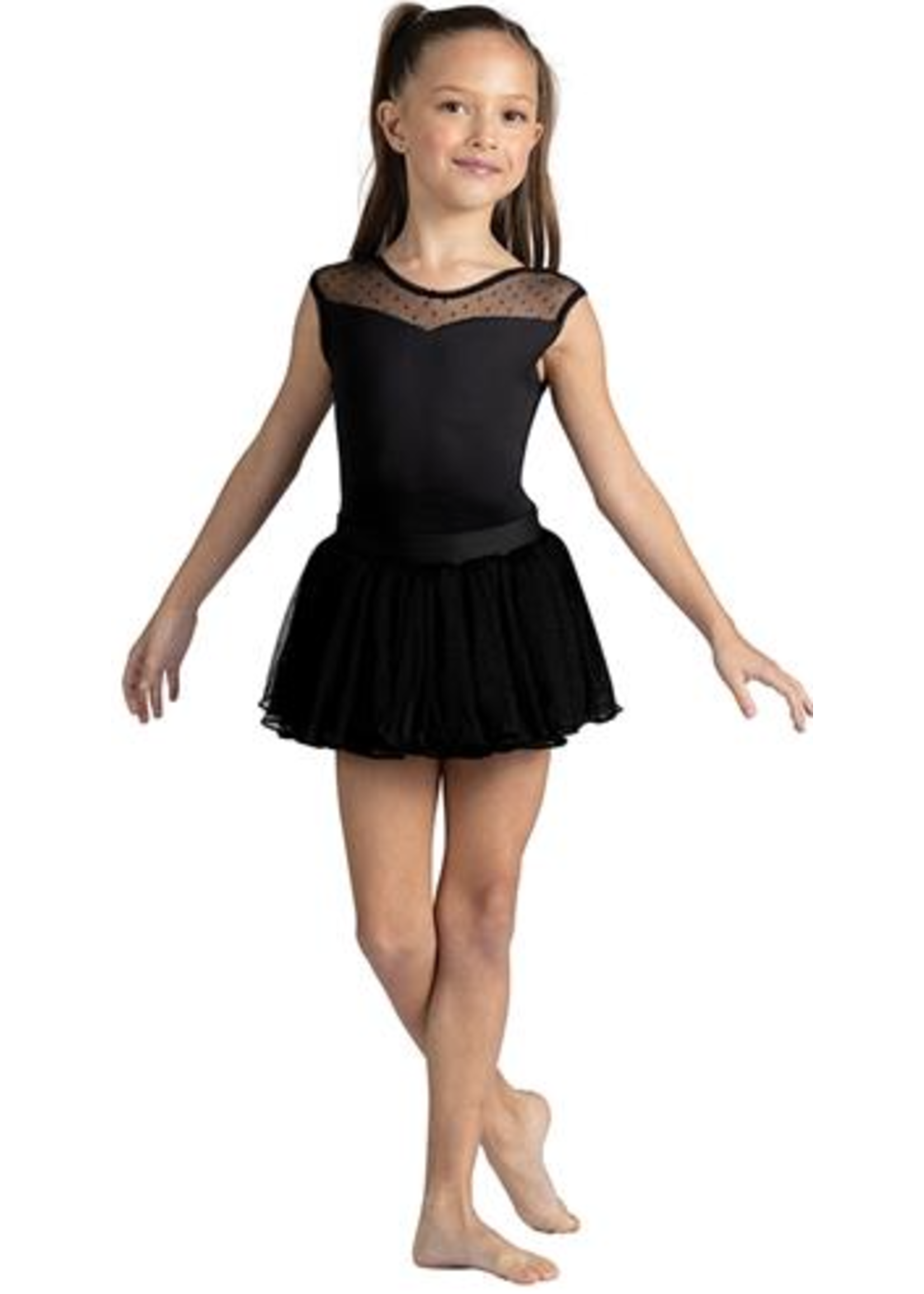 DANSHUZ 24403C CARMEN TRIPLE TIER POLKA DOT MESH SKIRT