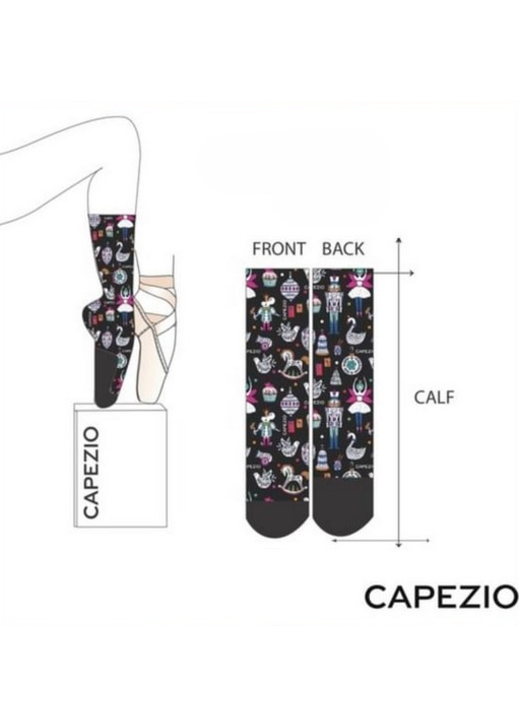 CAPEZIO & BUNHEADS APC001 PRINTED NUTCRACKER BALLET SOCK