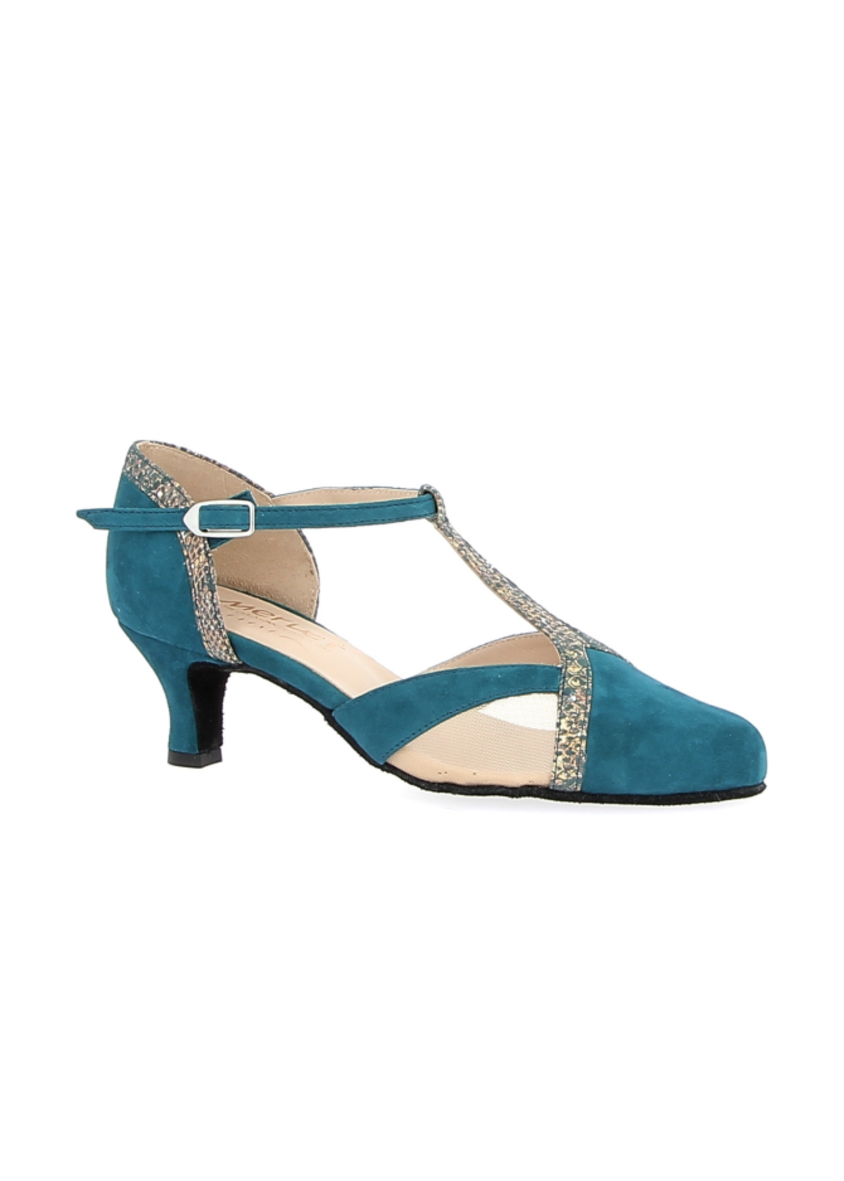 MERLET 1404-580 MERLET ANAIS 1.5" TSTRAP SUEDE CLOSED TOE BALLROOM SHOE