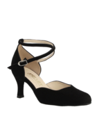 MERLET 1404 MERLET NIAGARA 1.5" CLOONEY SCALLOP SUEDE CLOSED TOE BALLROOM SHOE