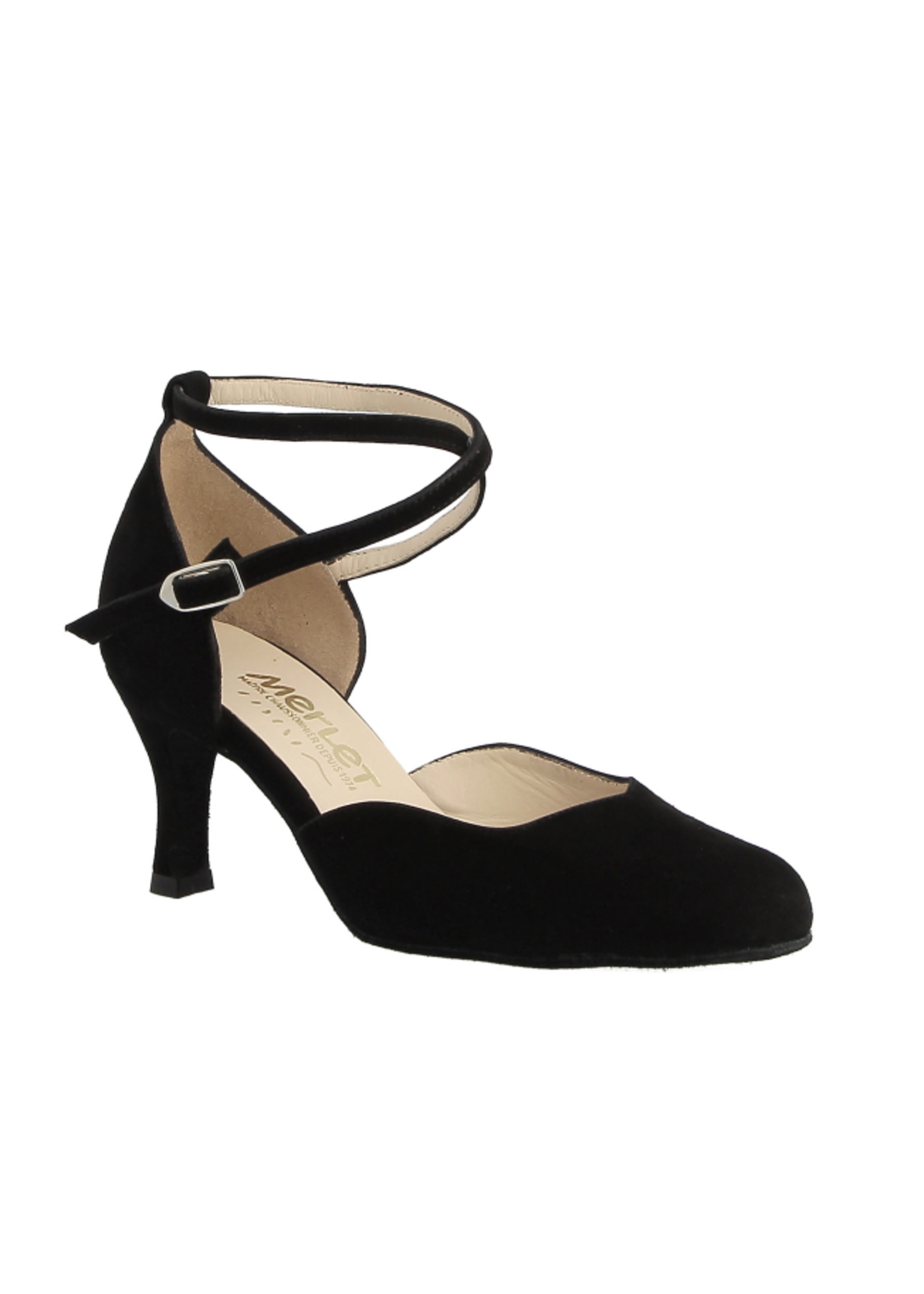 MERLET 1404 MERLET NIAGARA 1.5" CLOONEY SCALLOP SUEDE CLOSED TOE BALLROOM SHOE