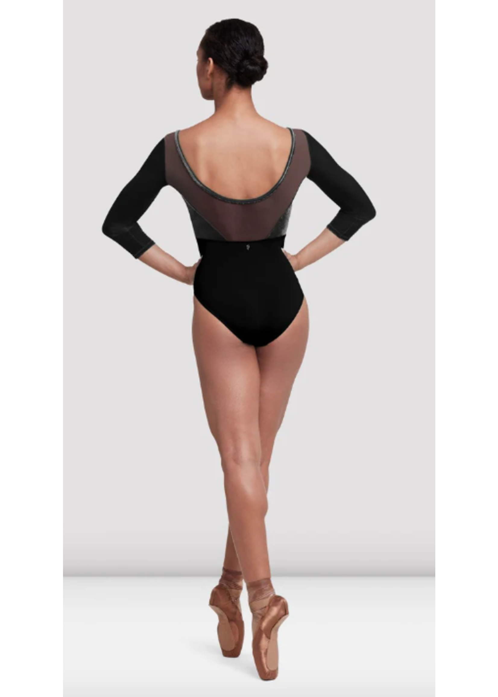 BLOCH & MIRELLA L5236 HAUTE VELVET INDY SCOOP BACK 3/4 SLEEVE LEOTARD