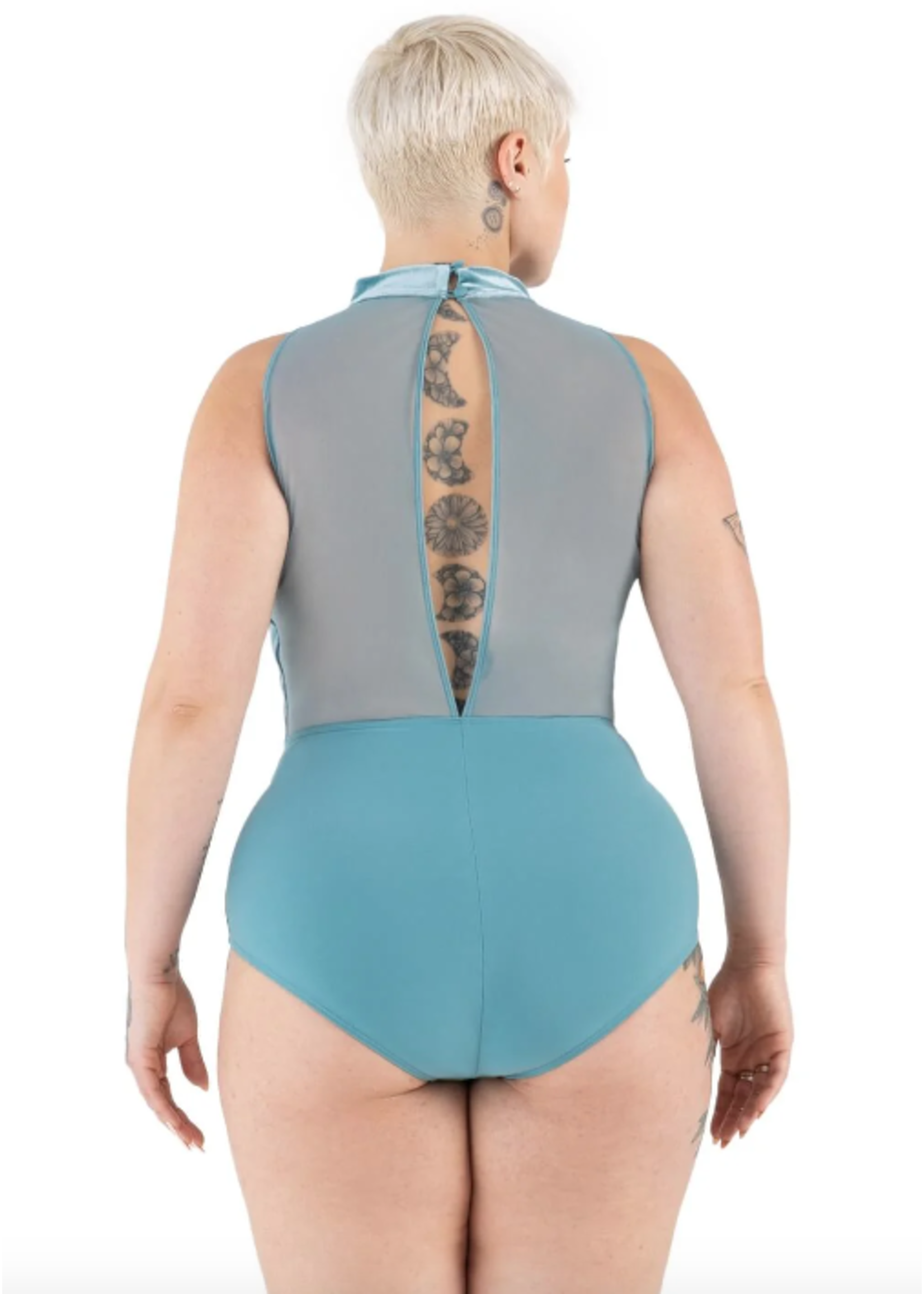 CAPEZIO & BUNHEADS A12233W CEDAR VELVET FOREST HIGH NECK LEOTARD