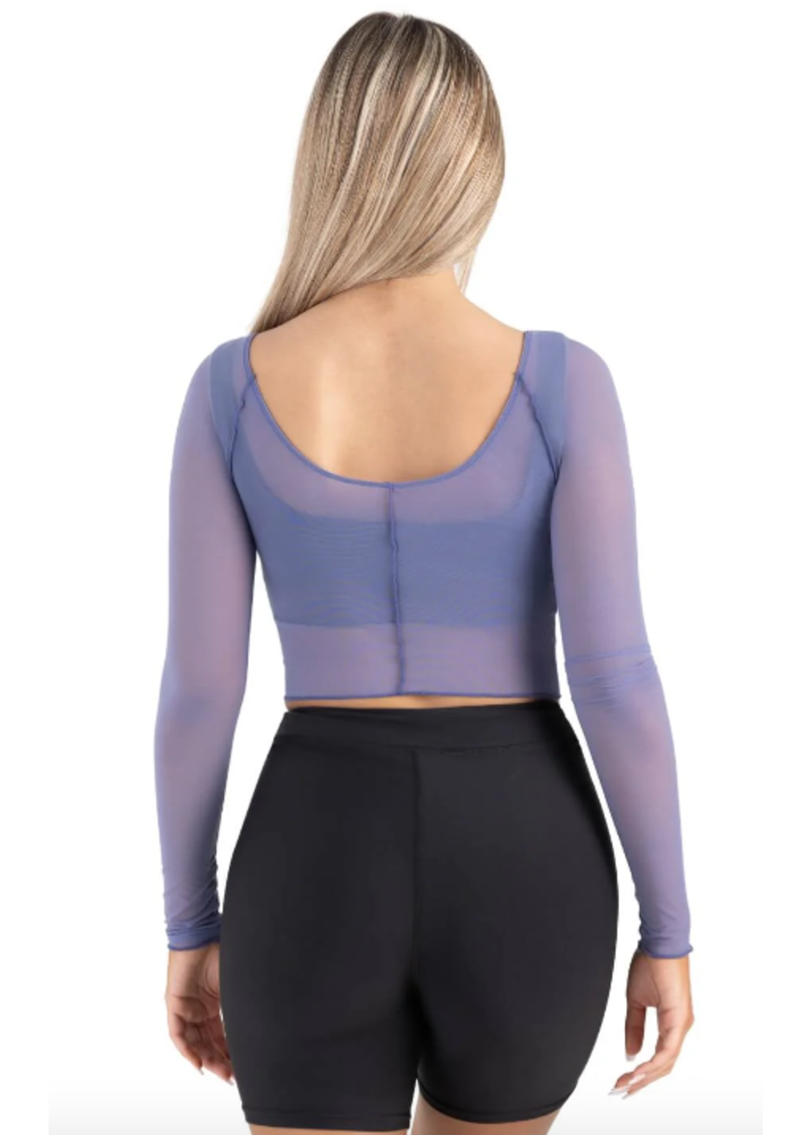 CAPEZIO & BUNHEADS A12247W SUNSET NOSTALGIA DUSK MESH LONG SLEEVE TOP