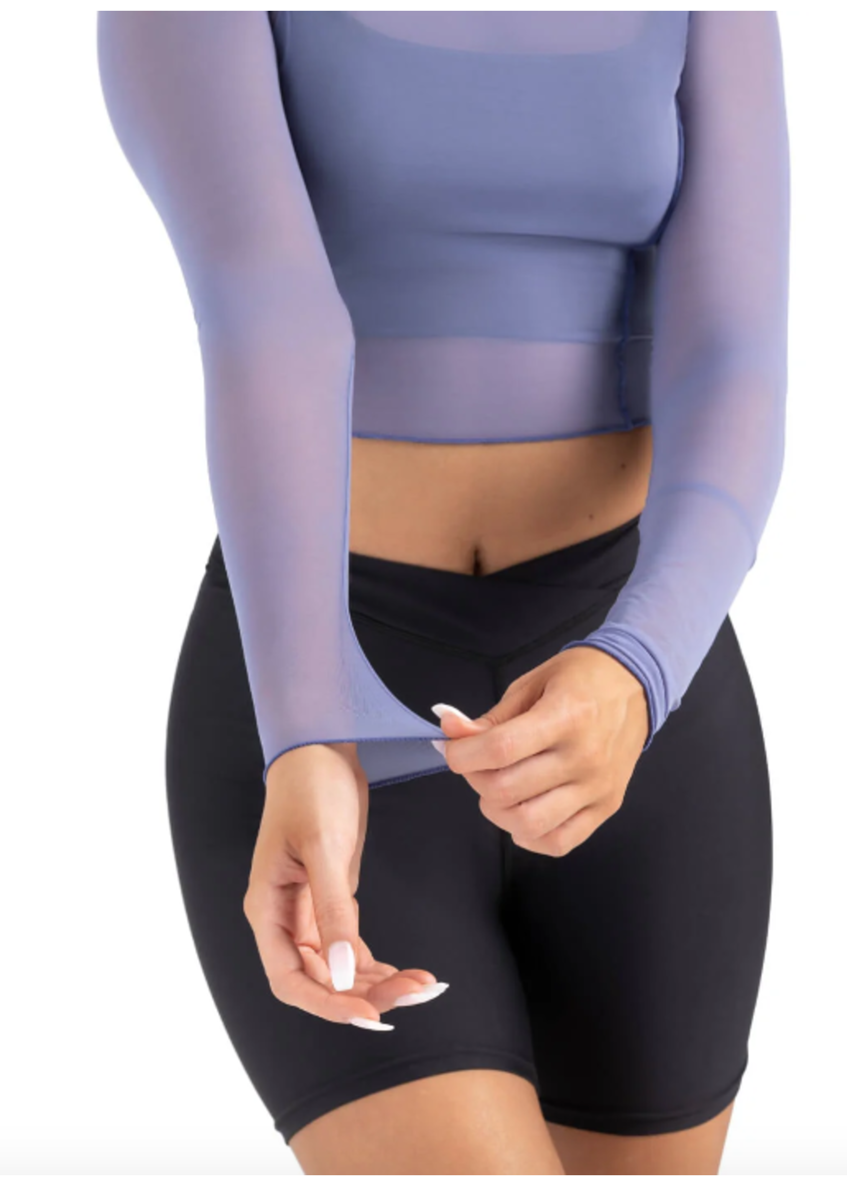 CAPEZIO & BUNHEADS A12247W SUNSET NOSTALGIA DUSK MESH LONG SLEEVE TOP